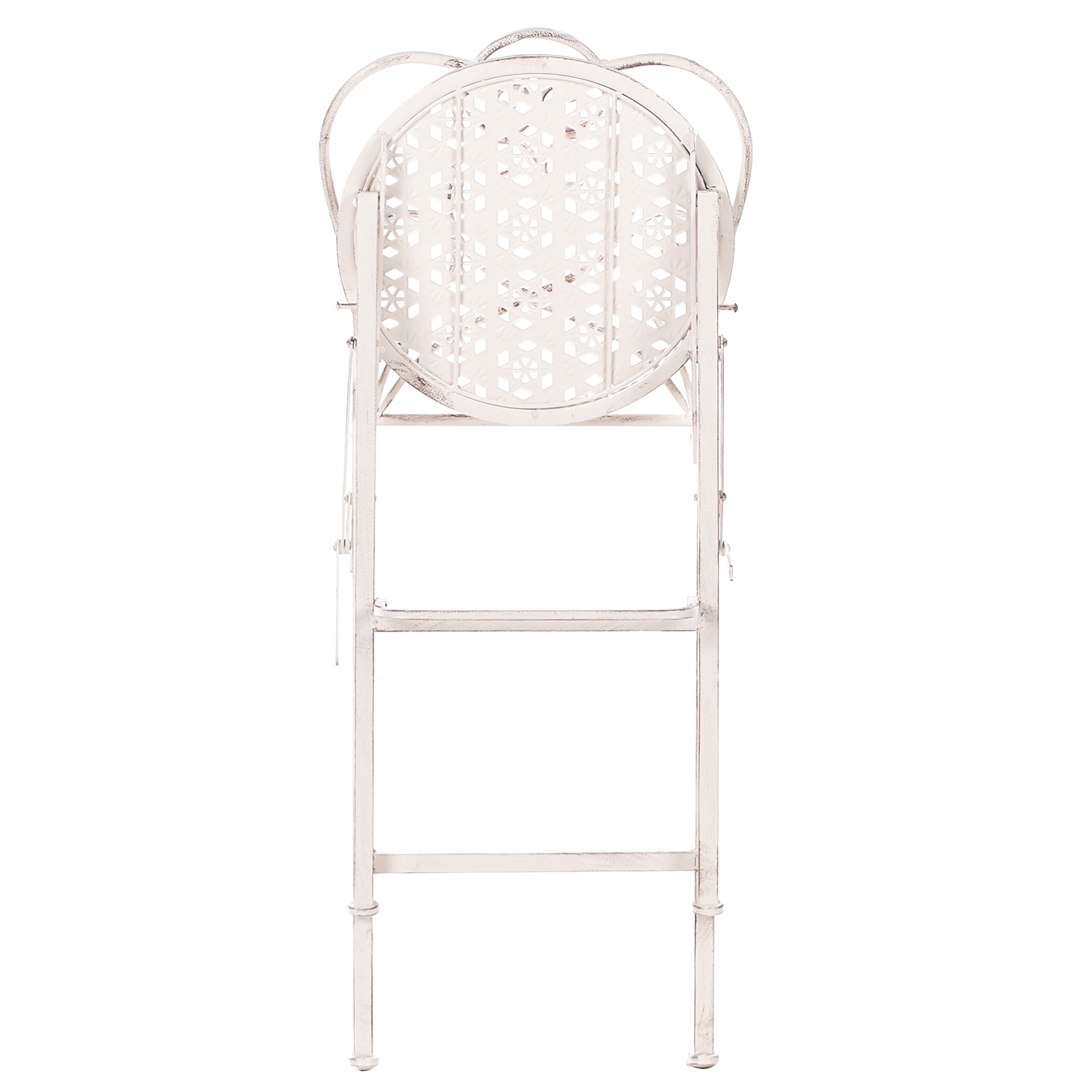 Set of 2 Outdoor Bar Stools TRIESTE Foldable Metal Light Beige [7]