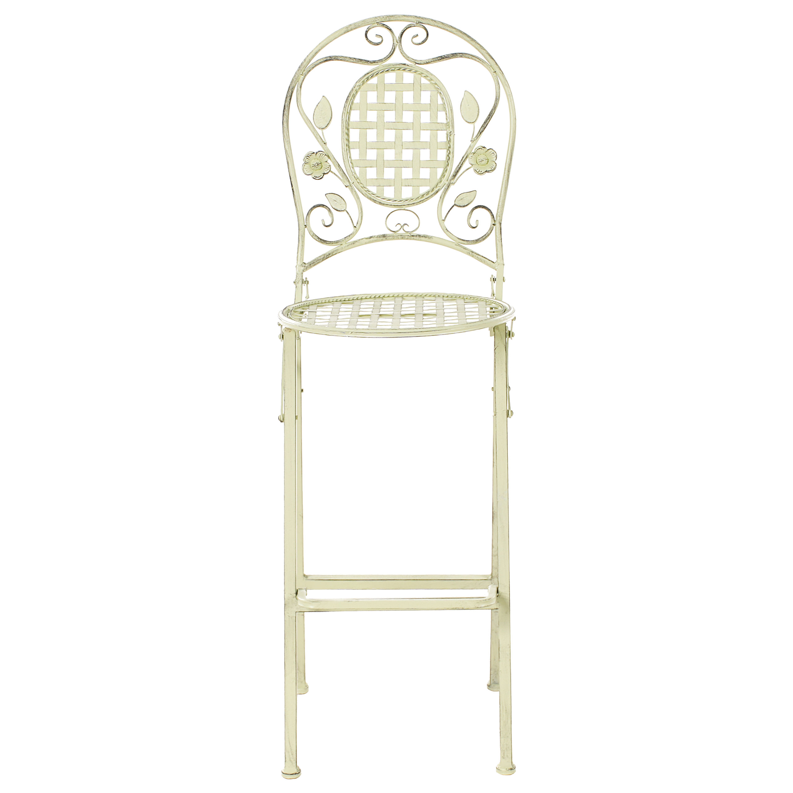 Set of 2 outdoor bar stools BIVIO Foldable Metal Light green [5]