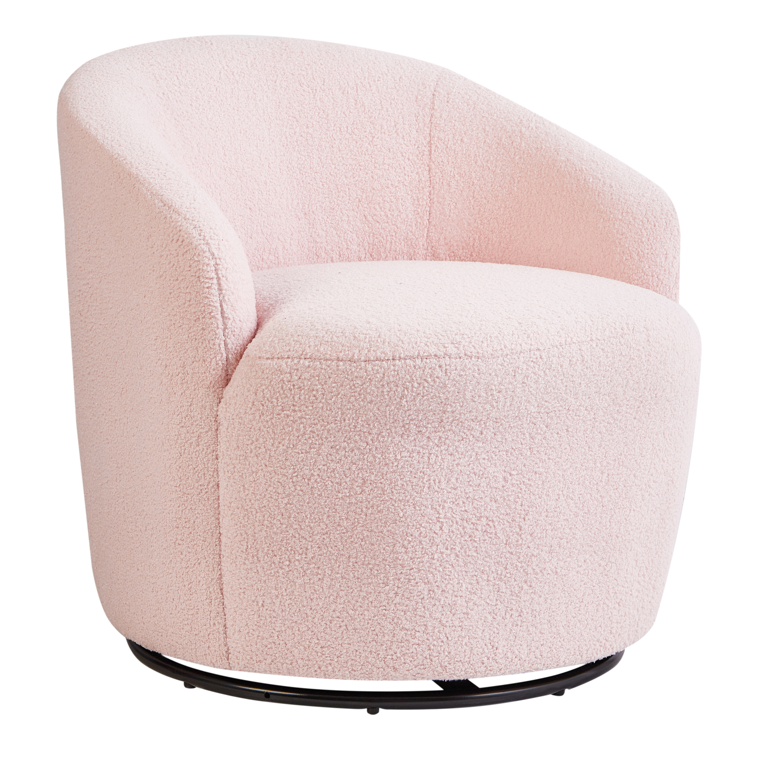 DAVIK Swivel Armchair Boucle Pastel Pink [6]