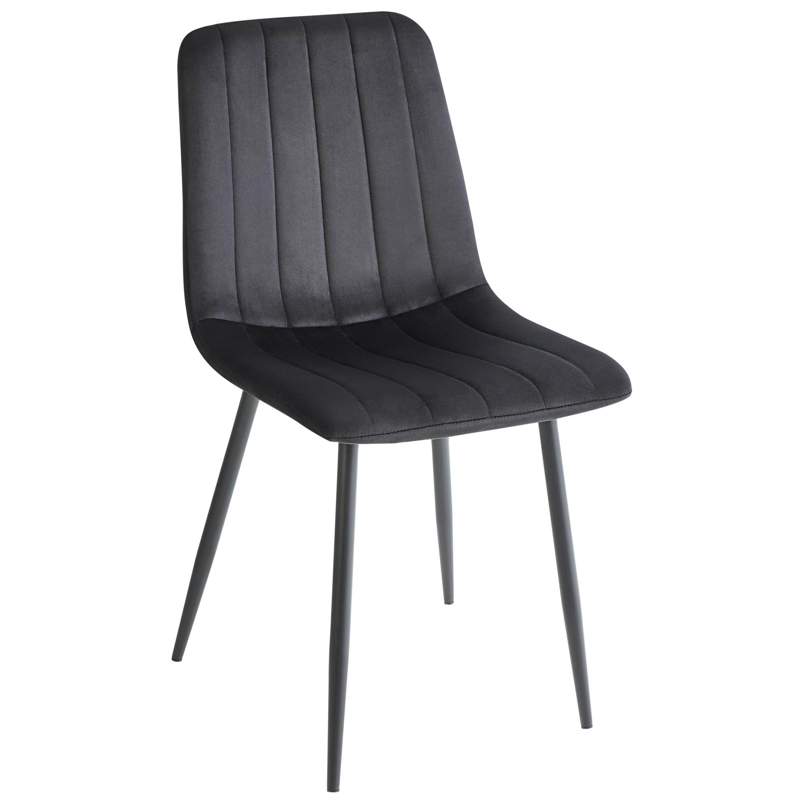 Set of 4 dining chairs KALISPELL Velvet Black [4]