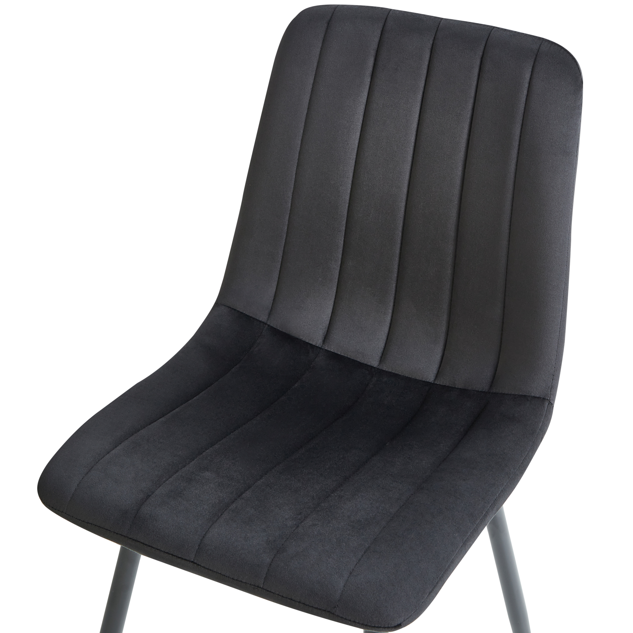 Set of 4 dining chairs KALISPELL Velvet Black [7]