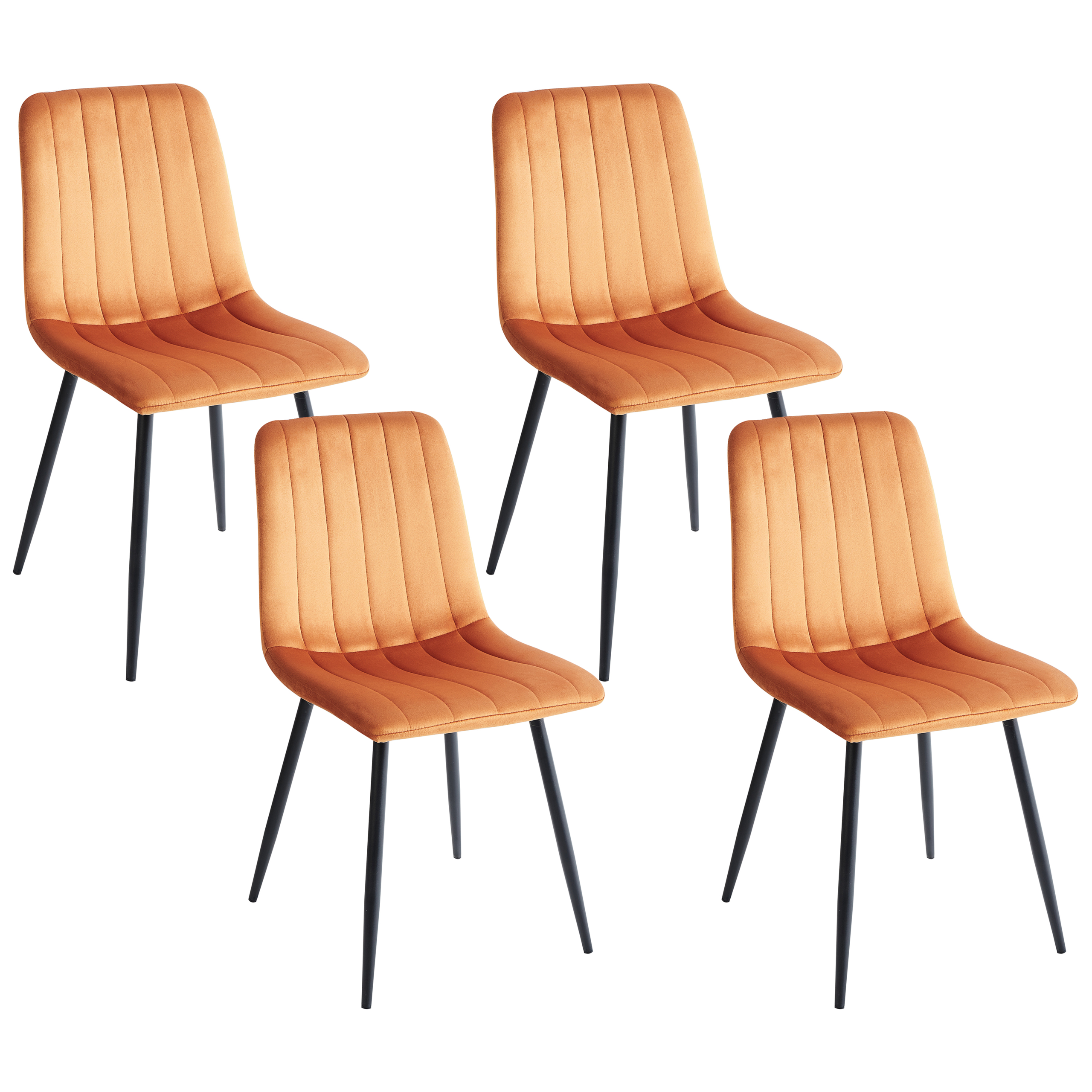 Set de 4 scaune dining KALISPELL Catifea Portocaliu [2]