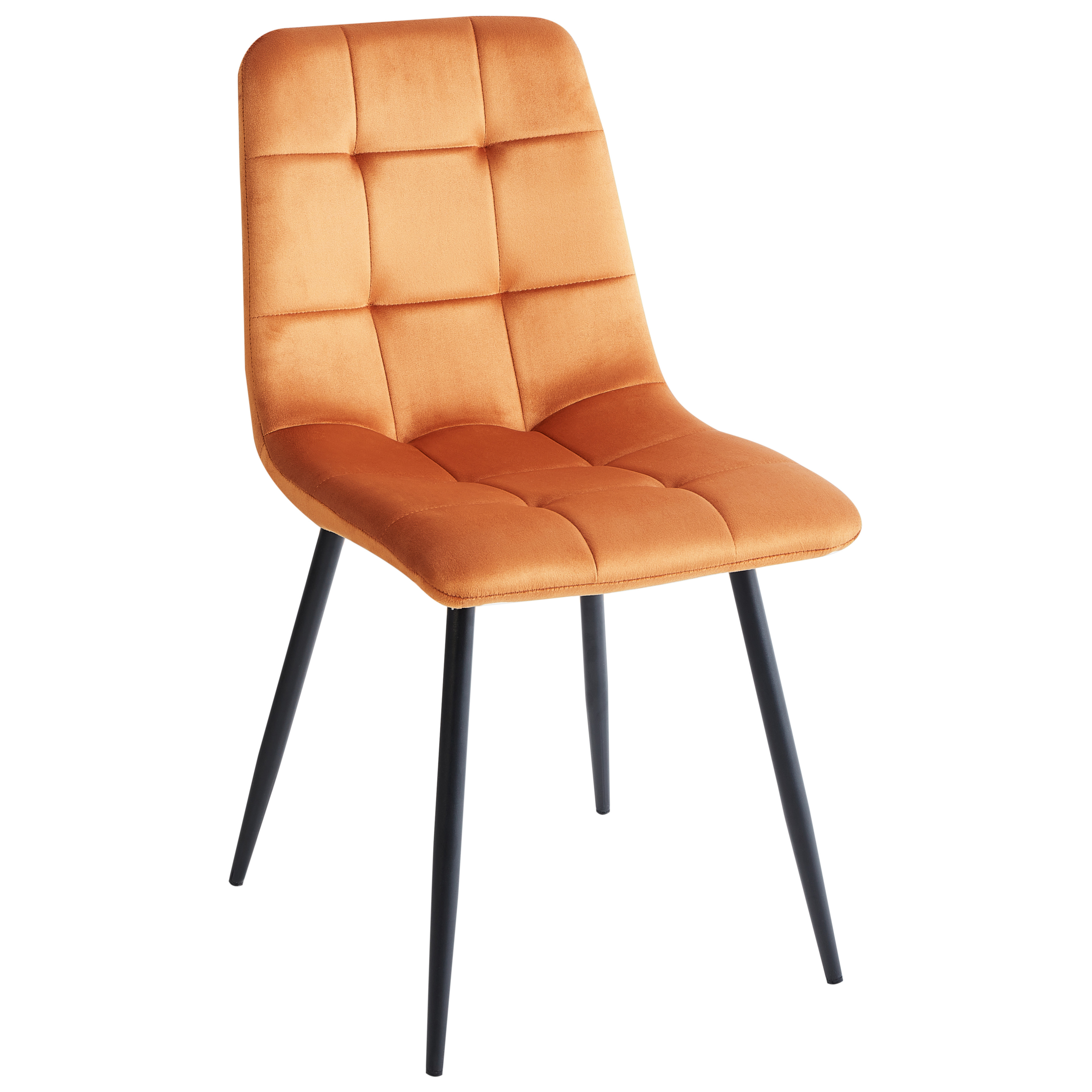 Set of 4 dining chairs POWELL Velvet Orange [4]