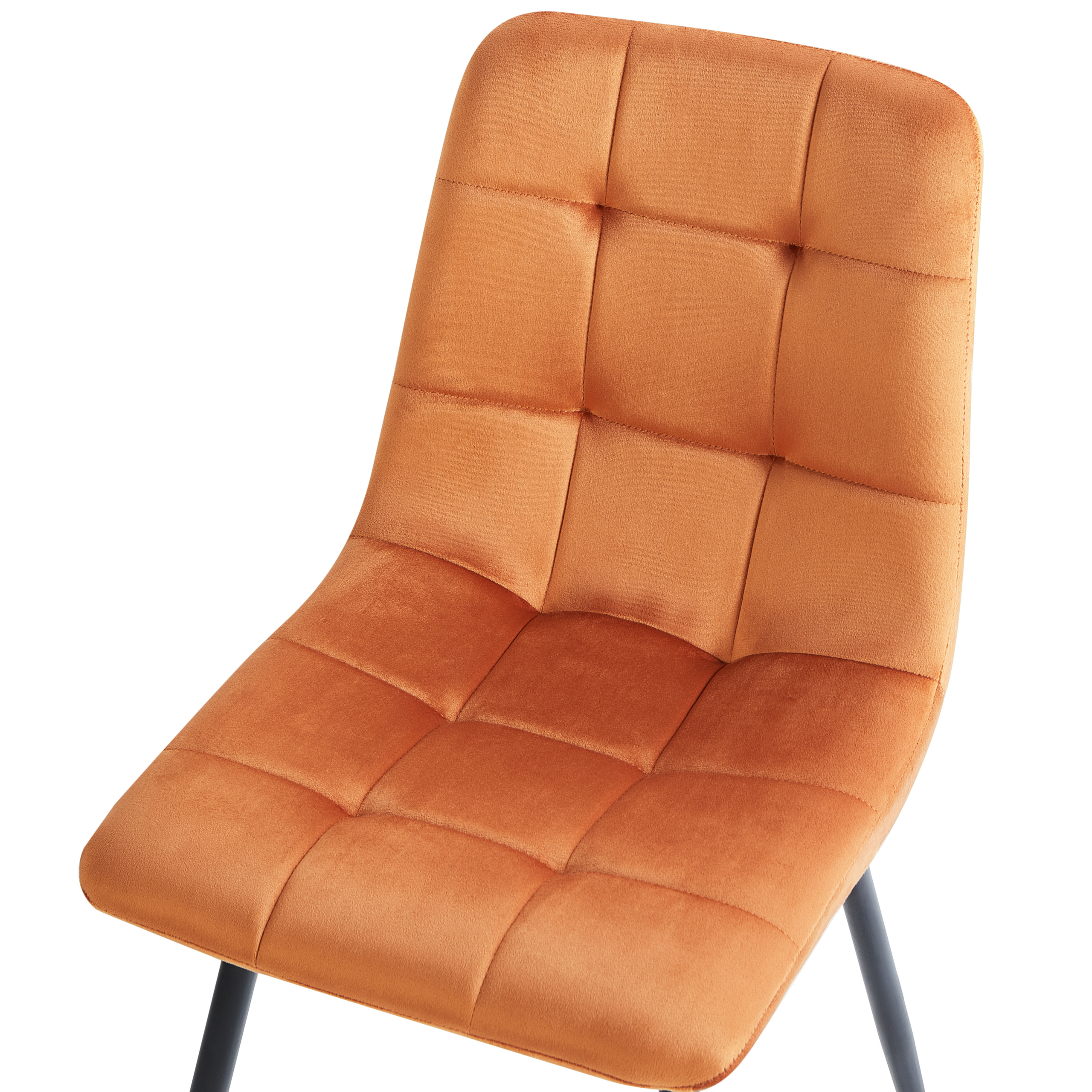 Set of 4 dining chairs POWELL Velvet Orange [7]