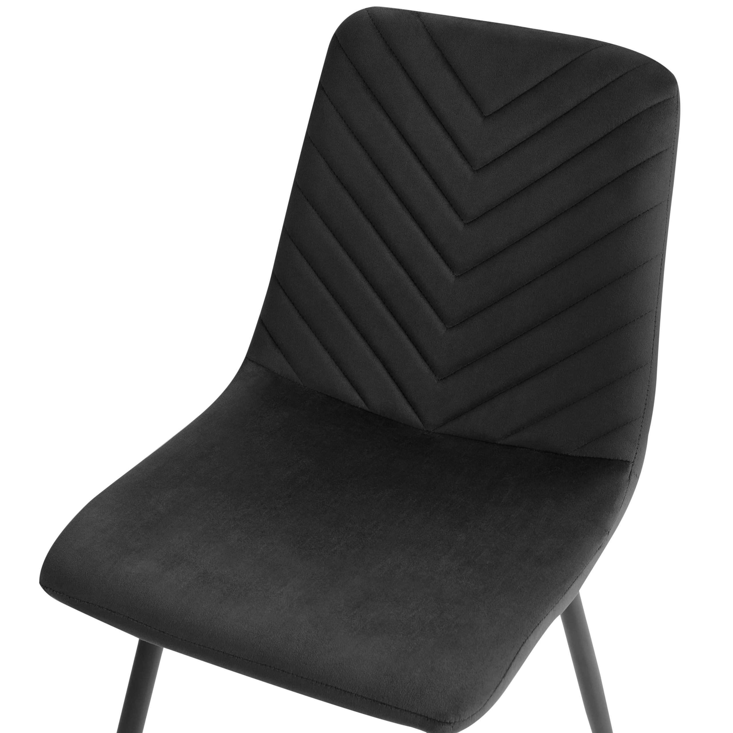 Set of 4 Dining Chairs HAVRE Velvet Black [7]
