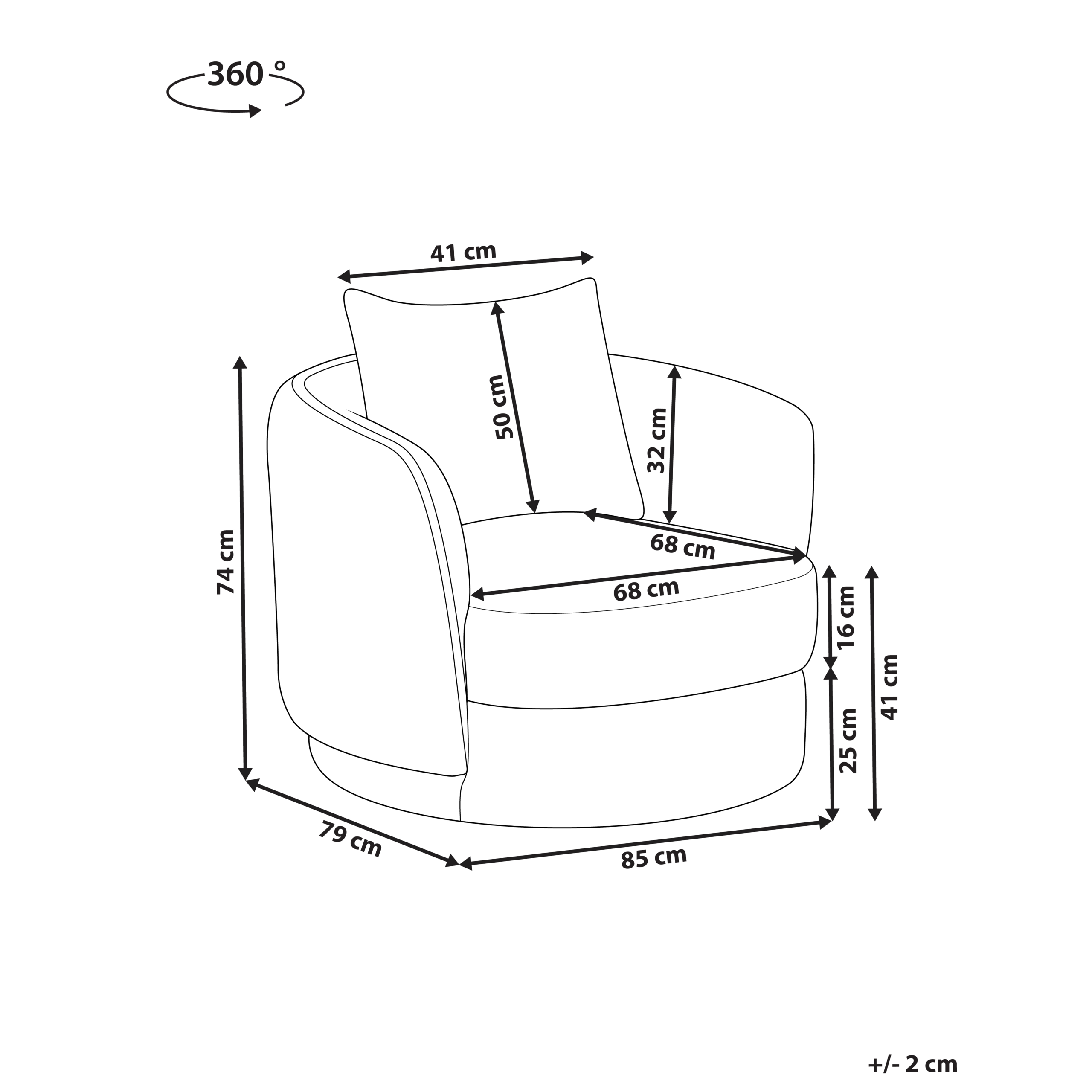 Fotoliu rotativ ANDALEN  Alb-murdar [3]