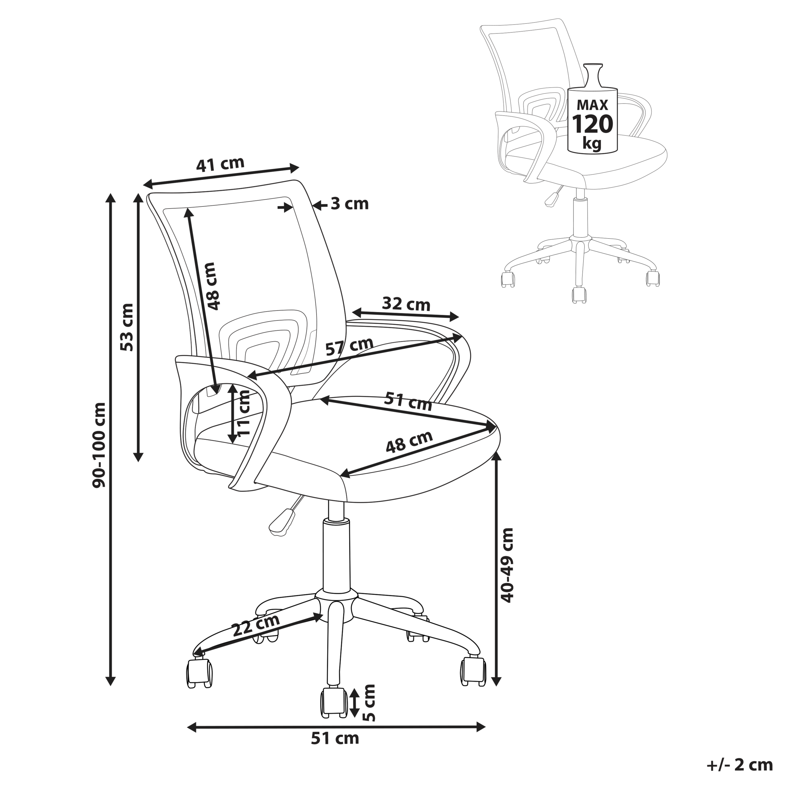 Ergonomic Chair SOLID Black/White [3]