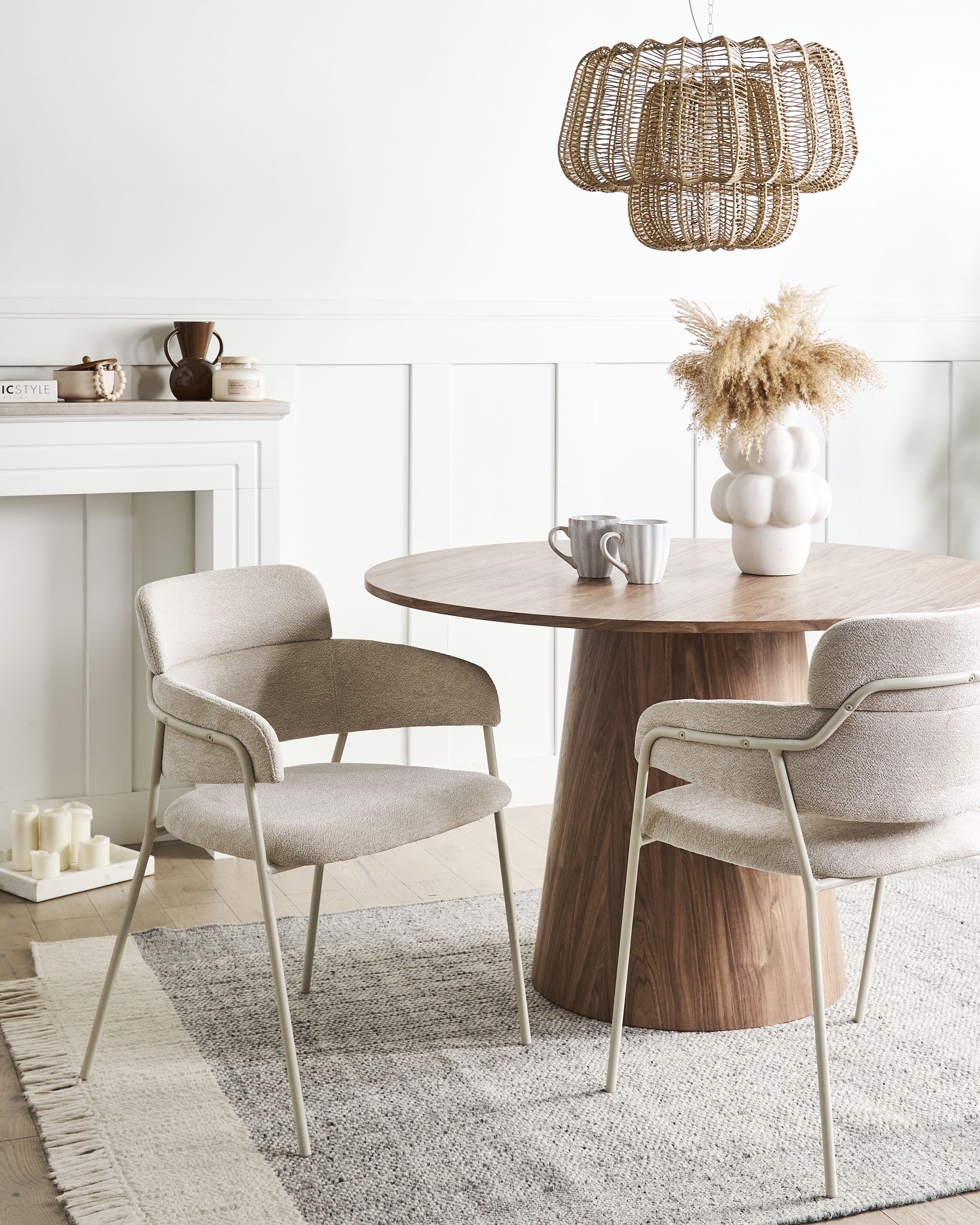 Scaun dining - Set de 2 scaune dining PAONIA Chenille Bej deschis