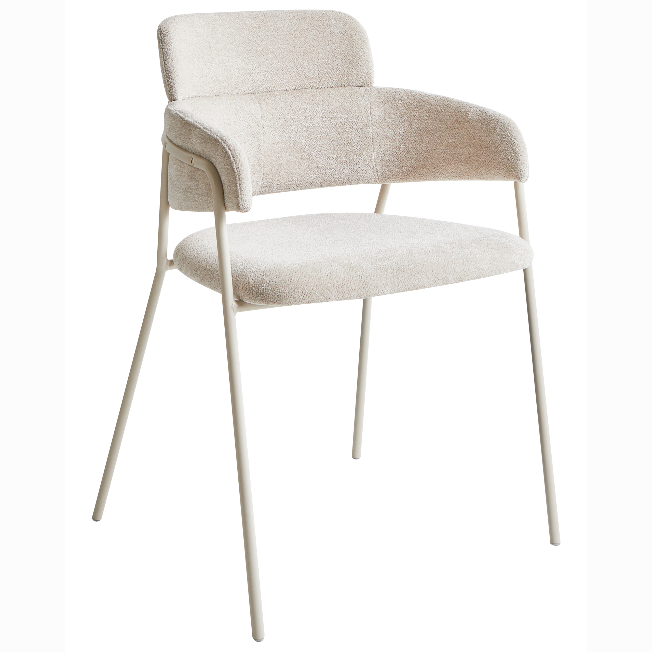 Set of 2 dining chairs PAONIA Chenille Light Beige [6]