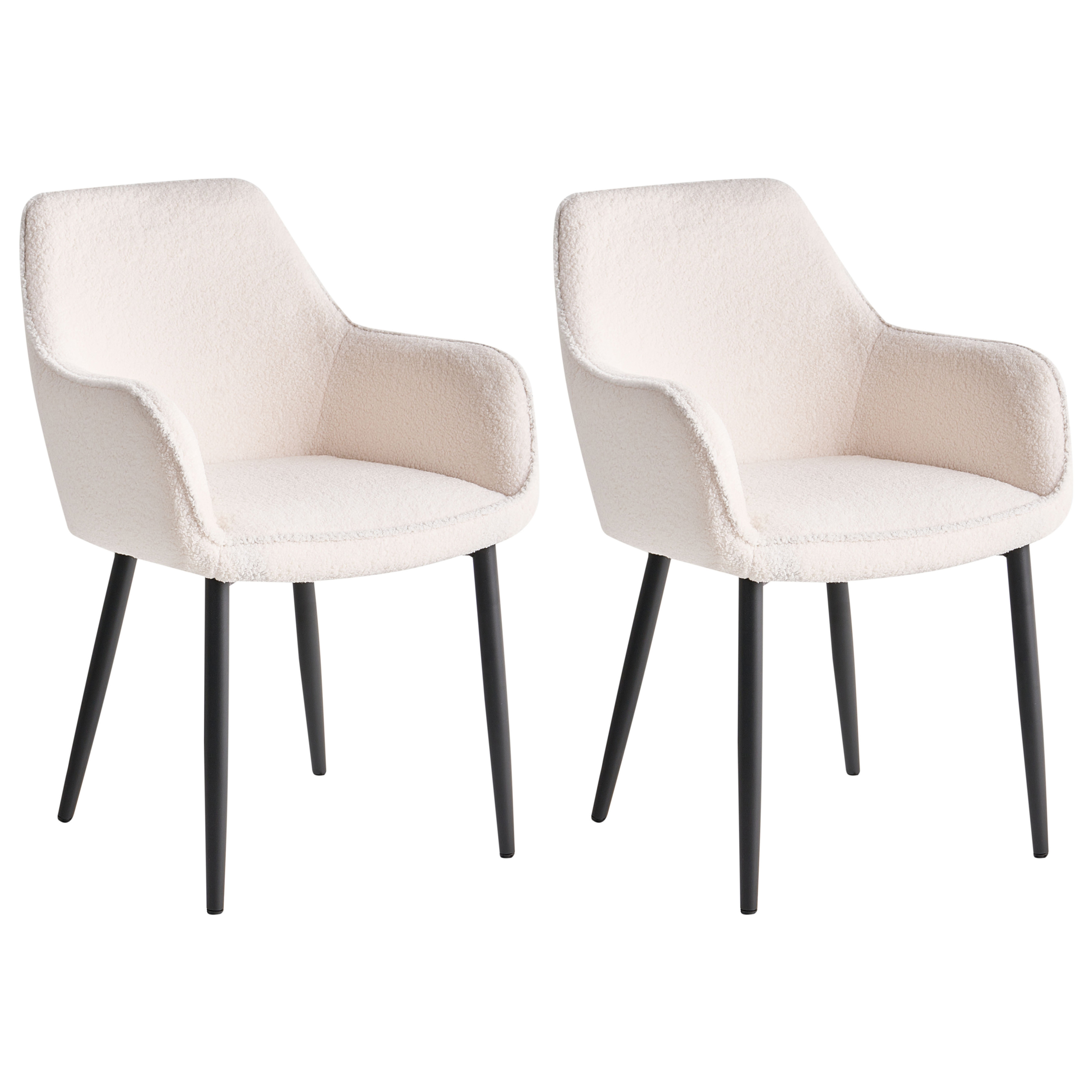 Set de 2 scaune dining ALDEN Boucle Alb [4]