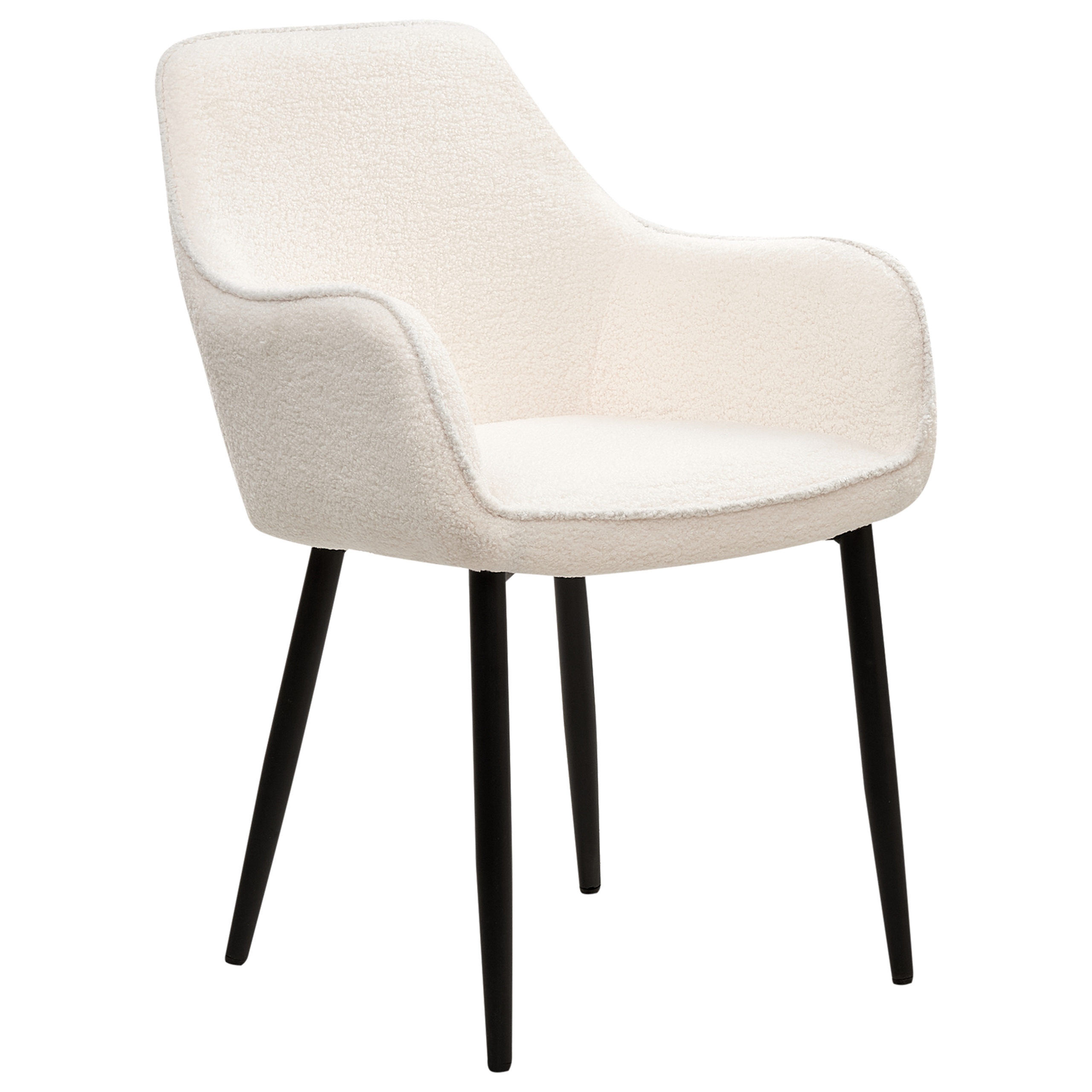 Set de 2 scaune dining ALDEN Boucle Alb [6]