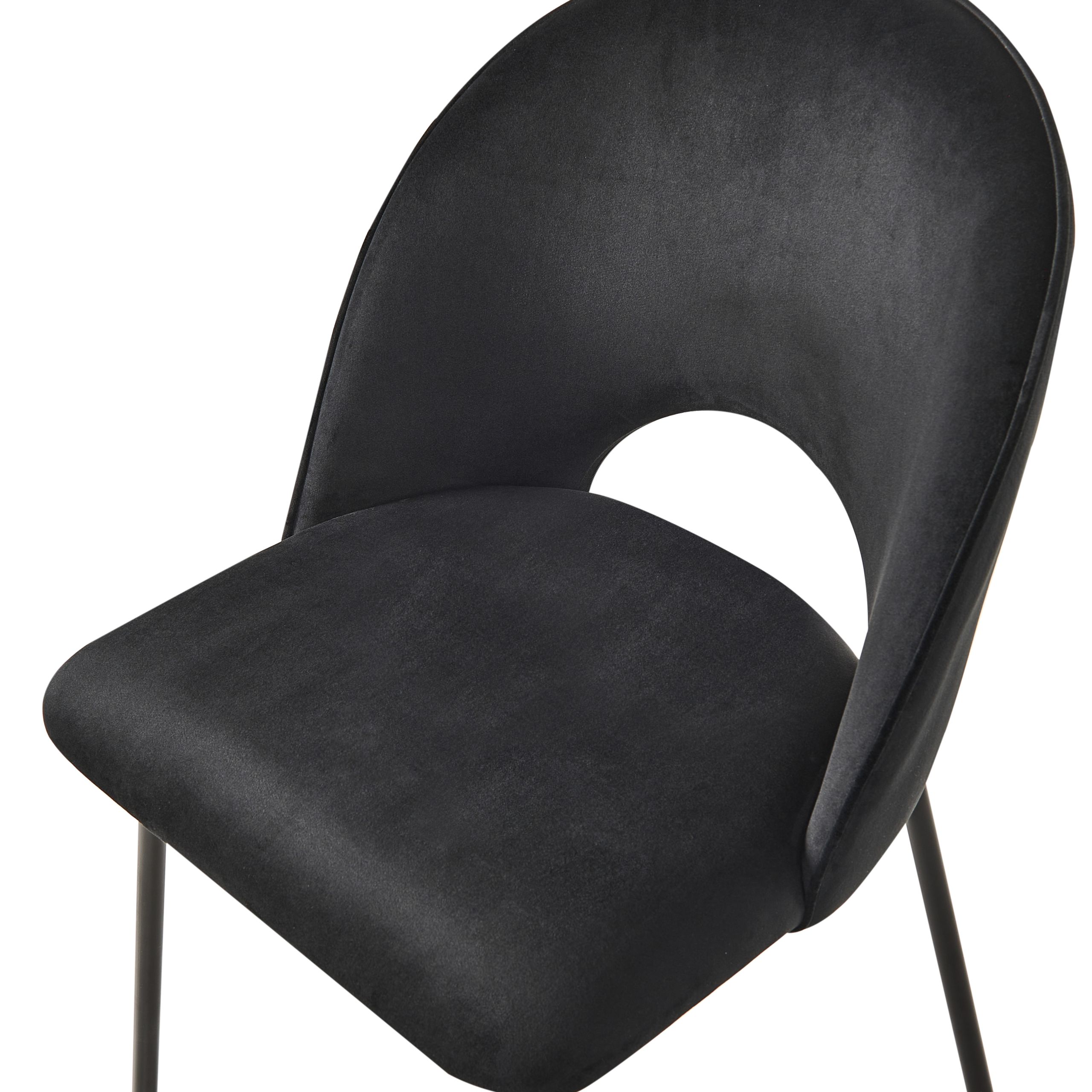 Set of 2 dining chairs COVELO Velvet Black [7]