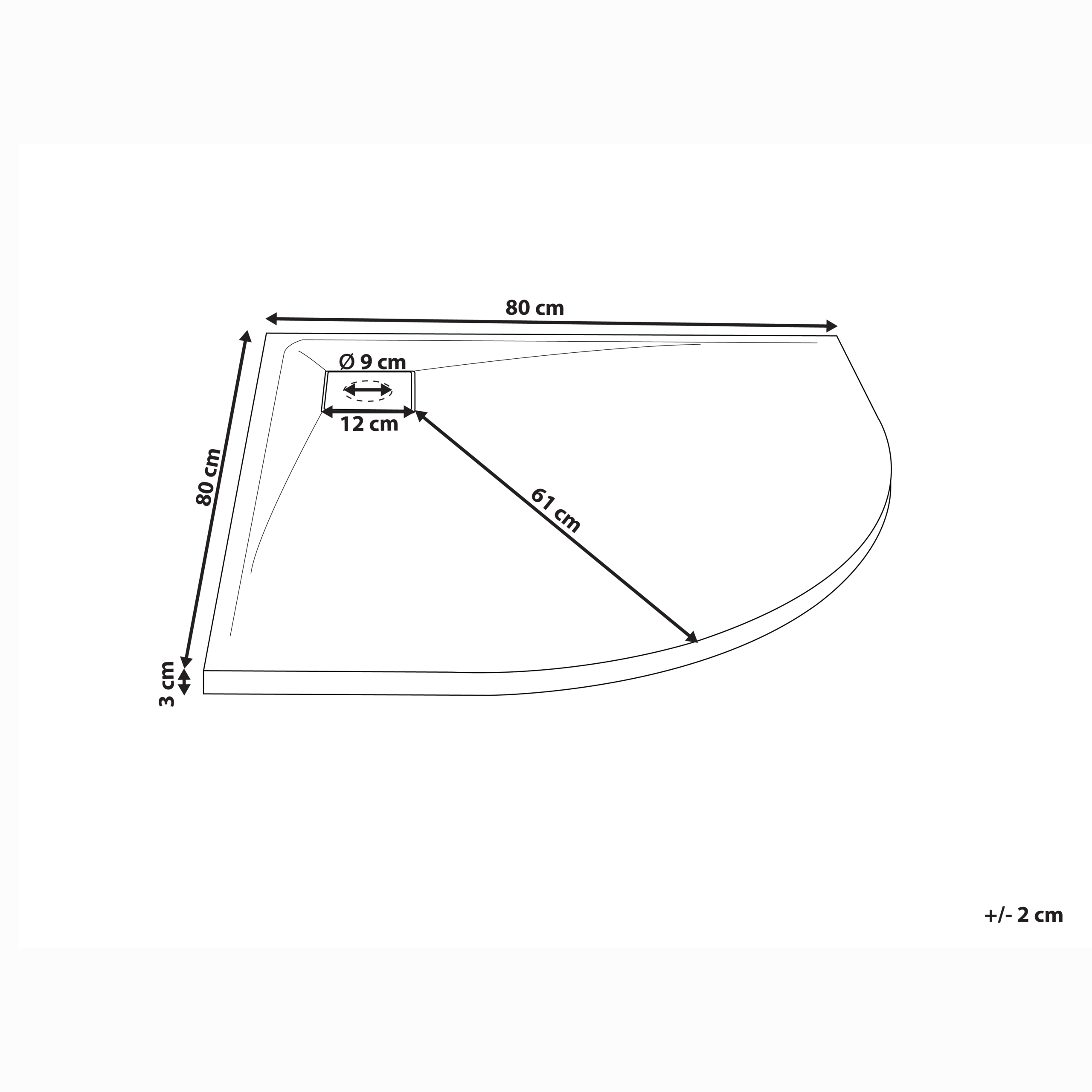 PARON shower tray 80 x 80 x 3 cm Black [3]