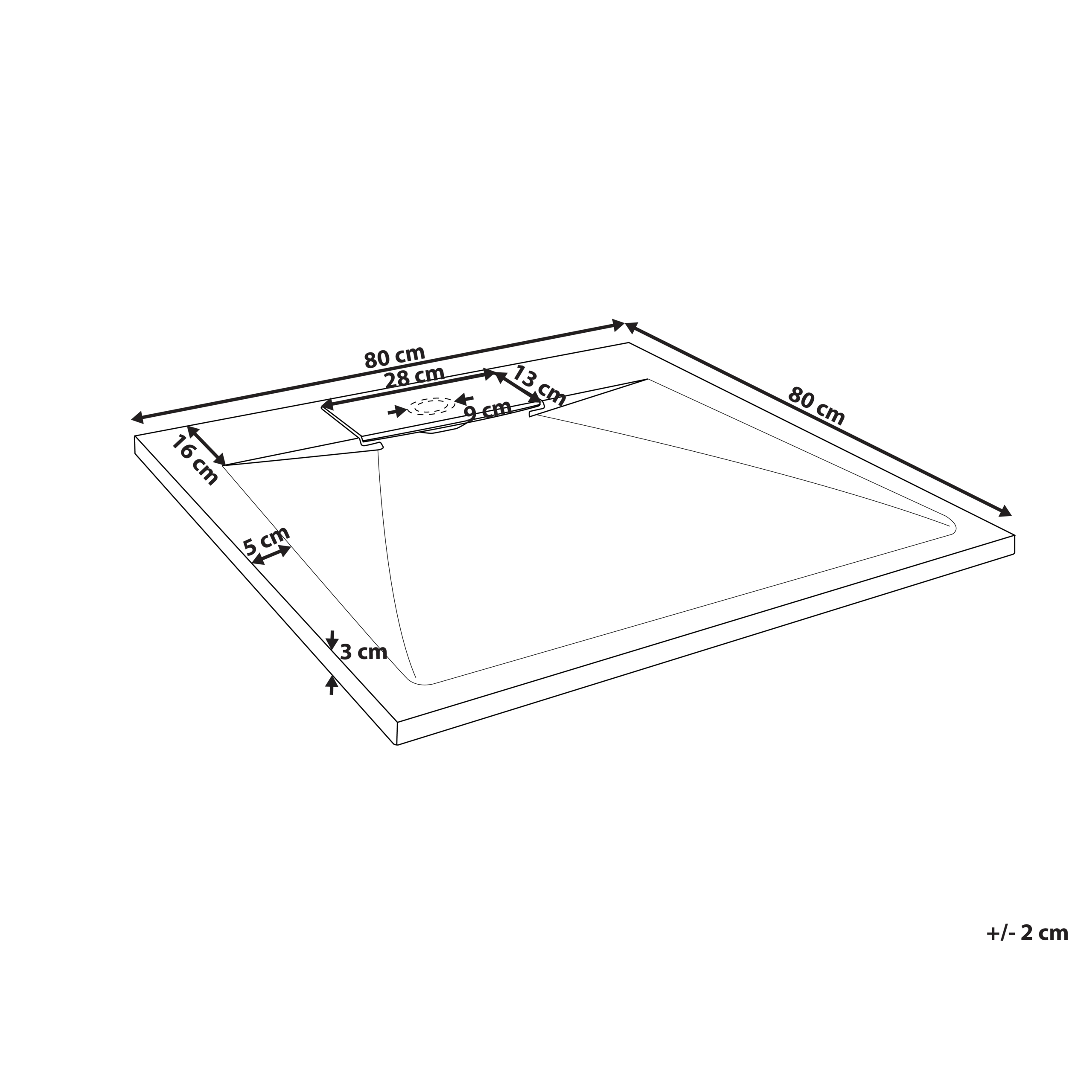 Shower tray AZZURRO 80 x 80 x 3 cm Grey [3]