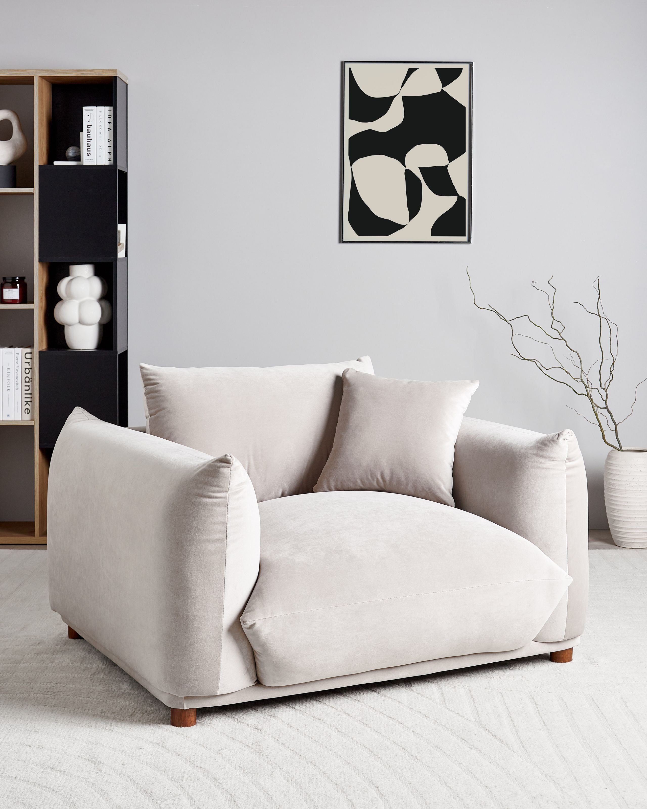 Fotolii - Fotoliu LUVOS Catifea Taupe