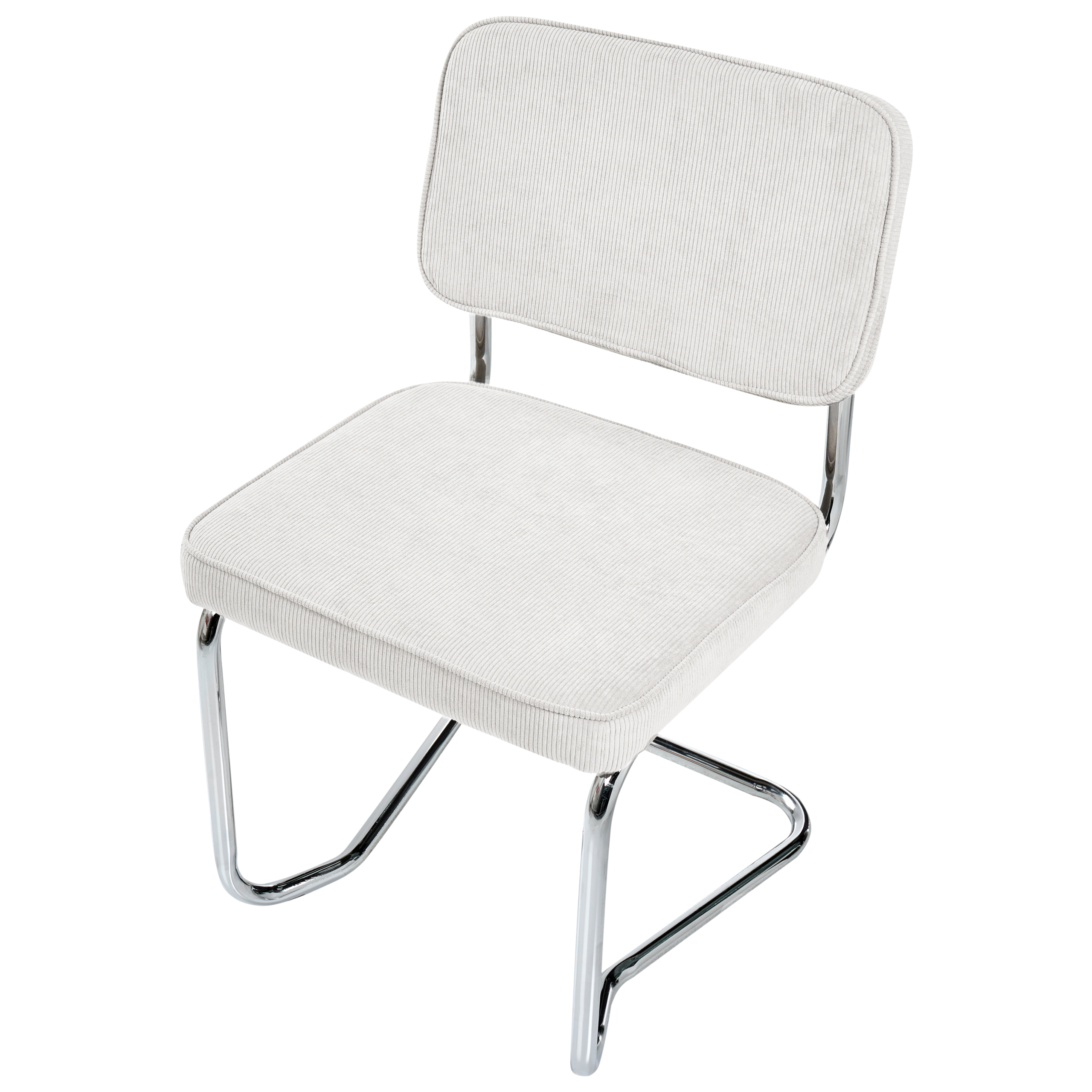 Set of 2 dining chairs IRWIN Velvet Off-White [6]