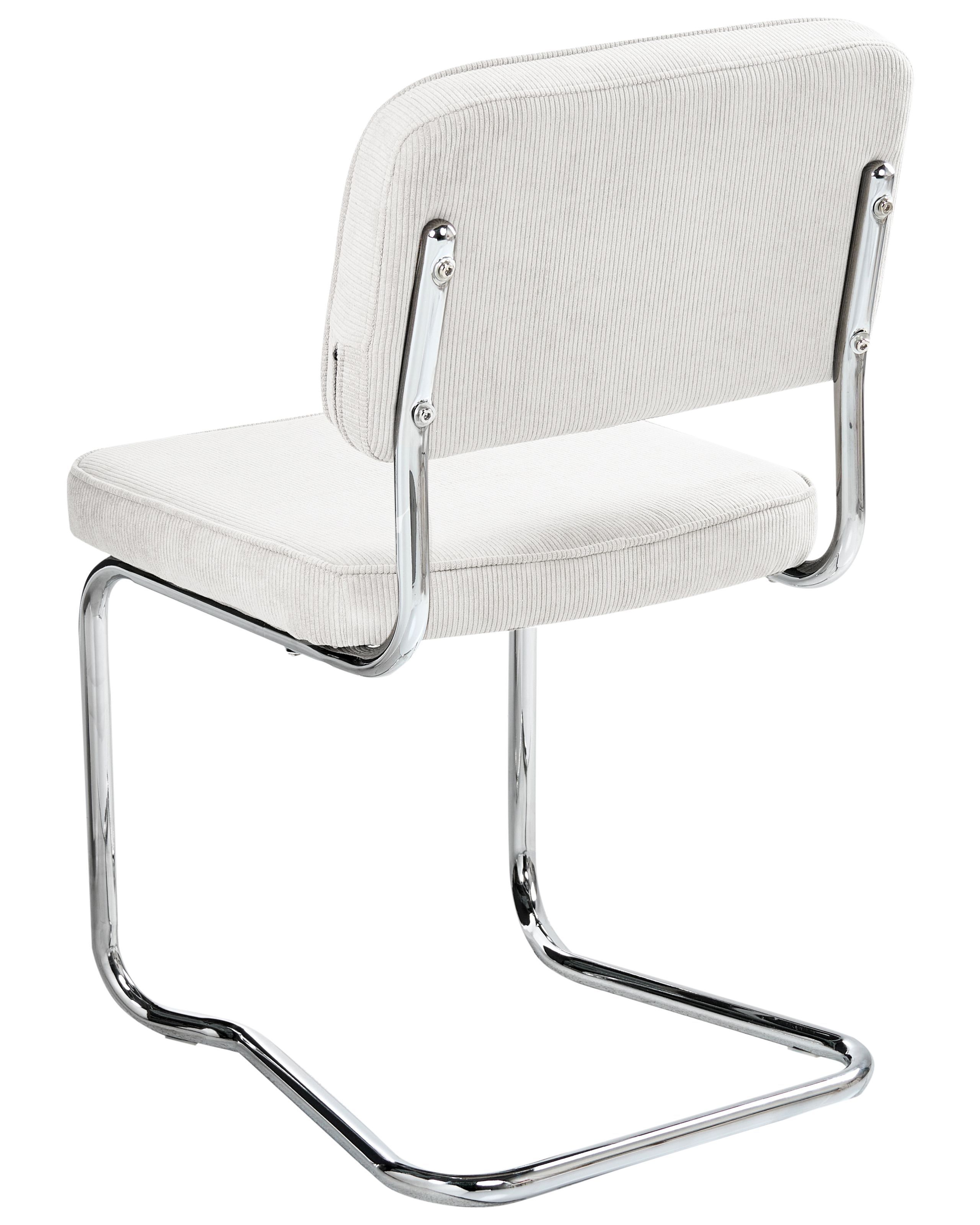 Set of 2 dining chairs IRWIN Velvet Off-White [7]