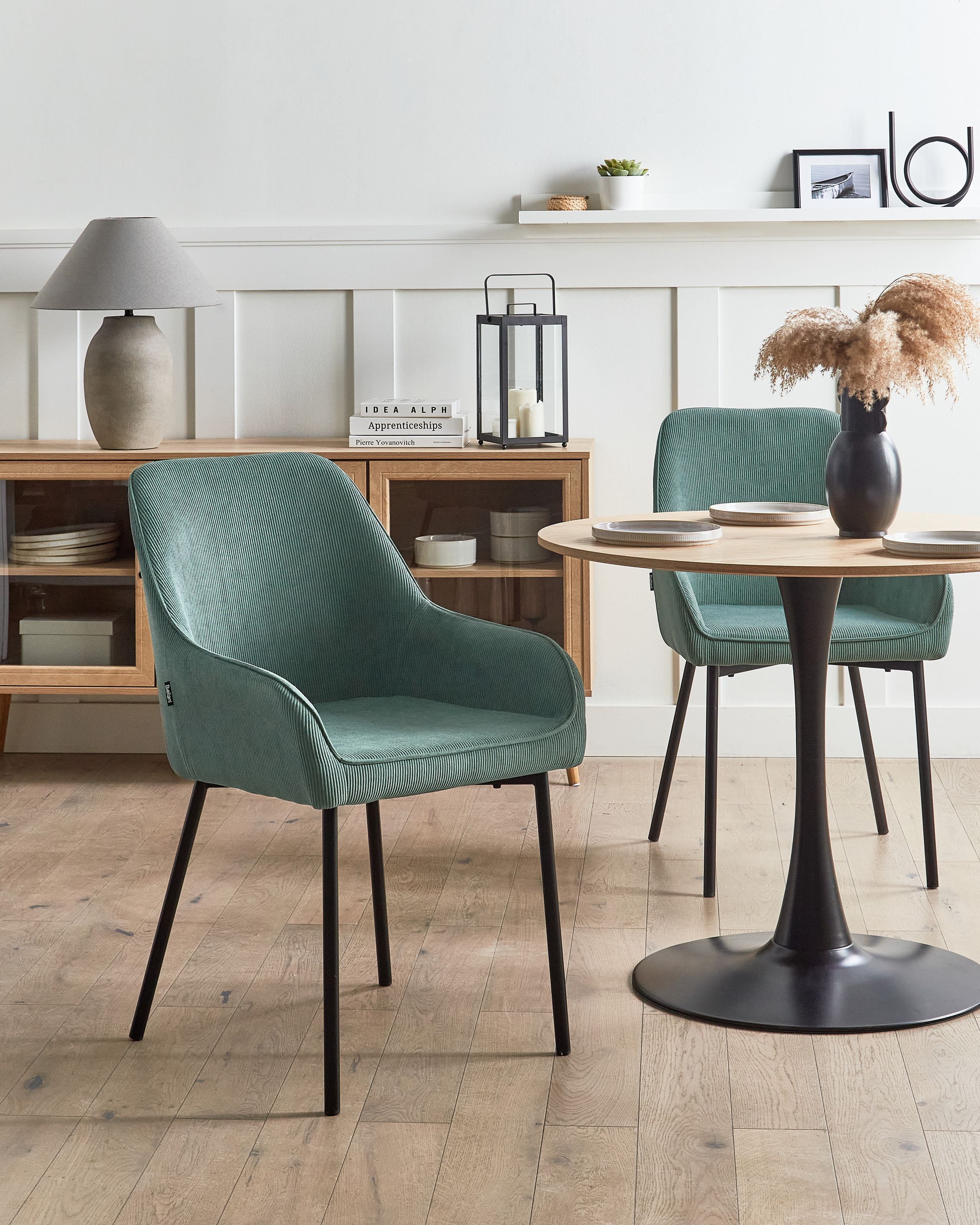 Set of 2 dining chairs LOVERNA Velour Green [1]