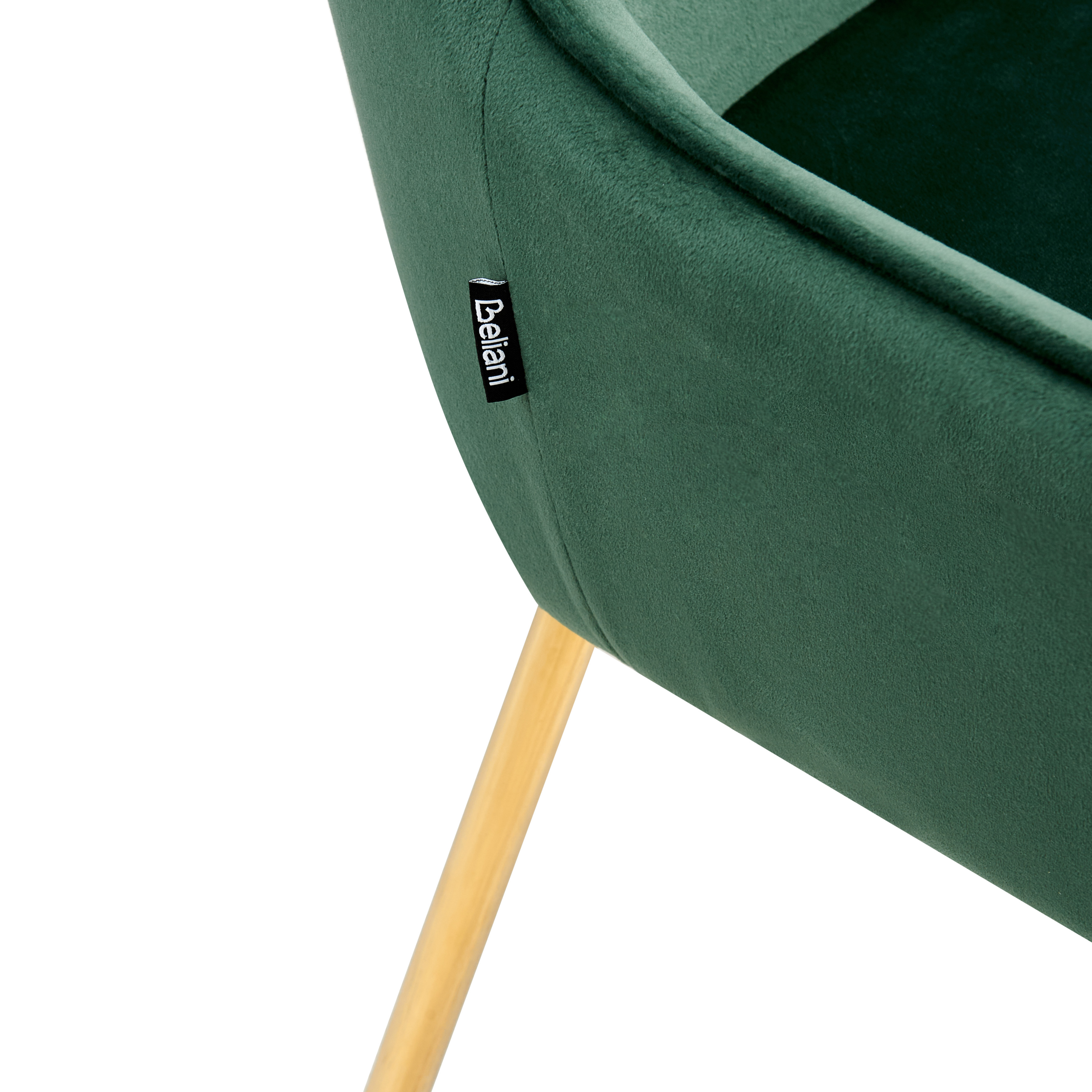 Set of 2 LOVERNA Dining Stools Velvet Green [8]