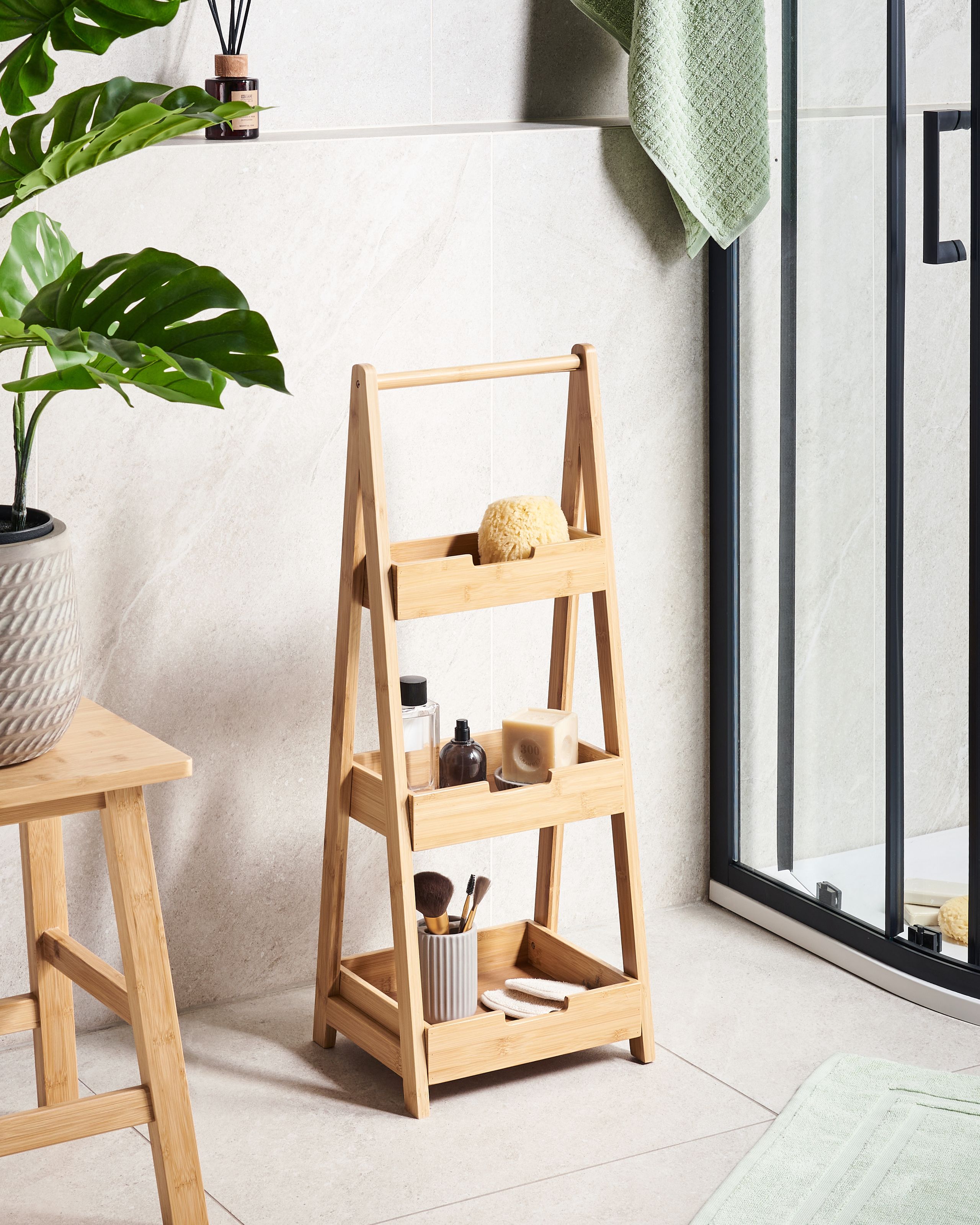 Etajeră pentru baie - Unitate de rafturi ALERCE Lemn de bambus Maro deschis