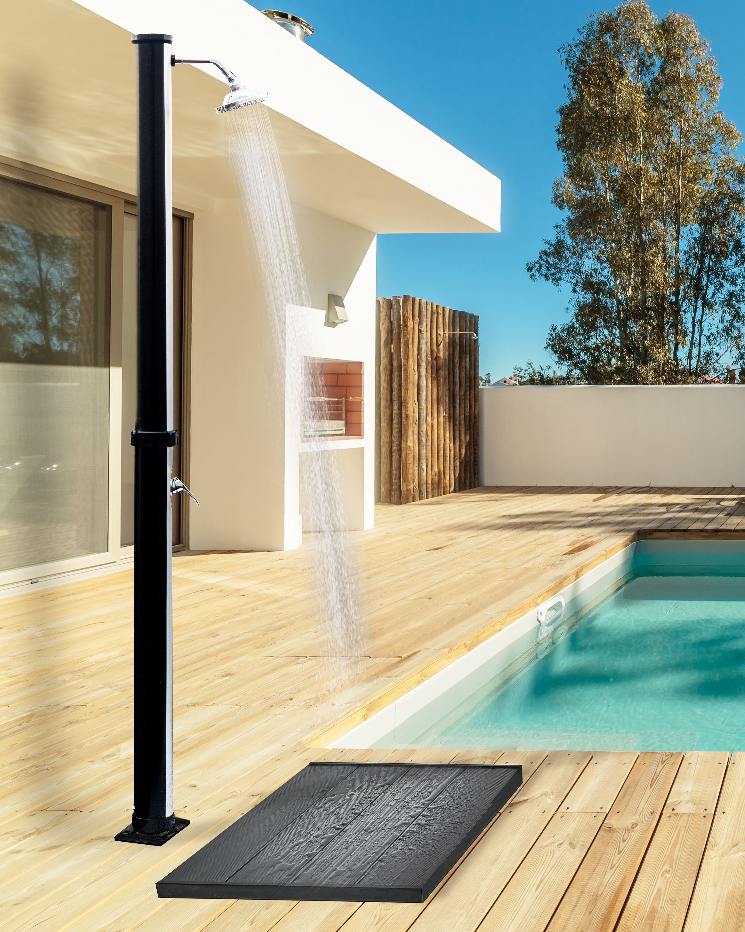 Cabine de dus - ELQUI portable solar garden shower Silver