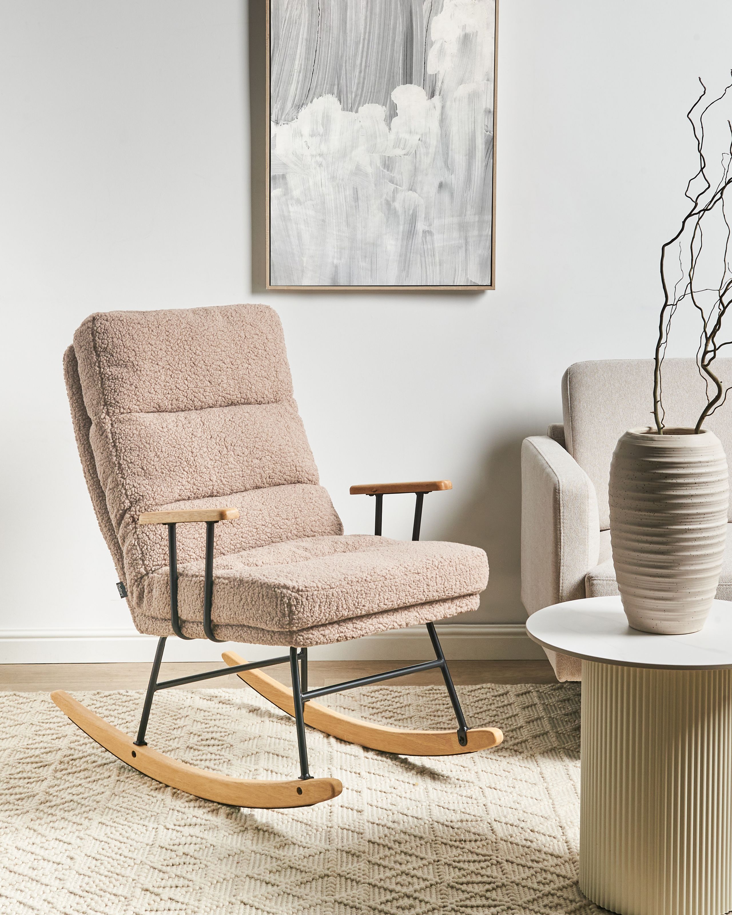 Fotoliu de relaxare - Balansoar ESKELIN Reclinabil Boucle Bej