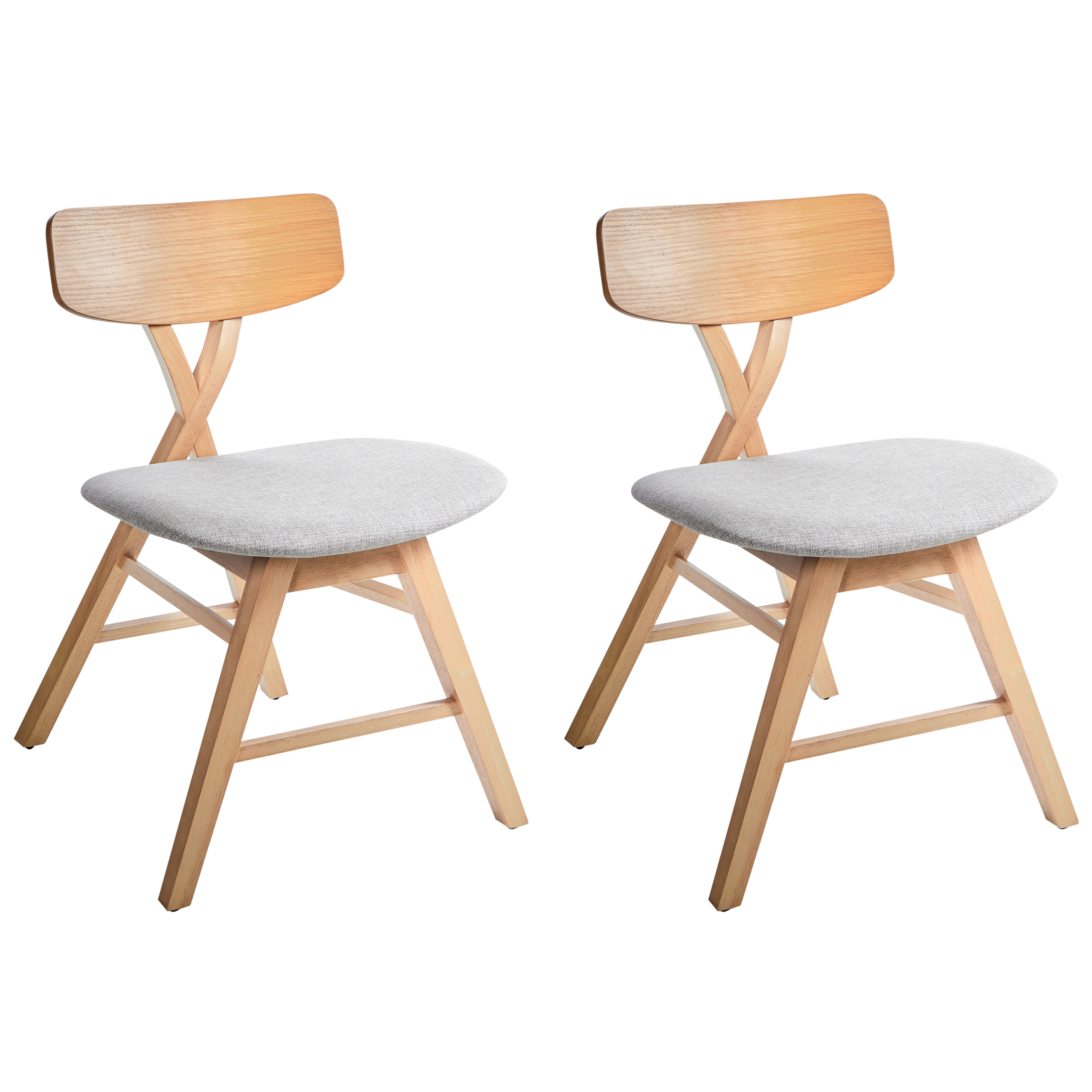 Set of 2 dining chairs LELAND Wood Light Brown [2]