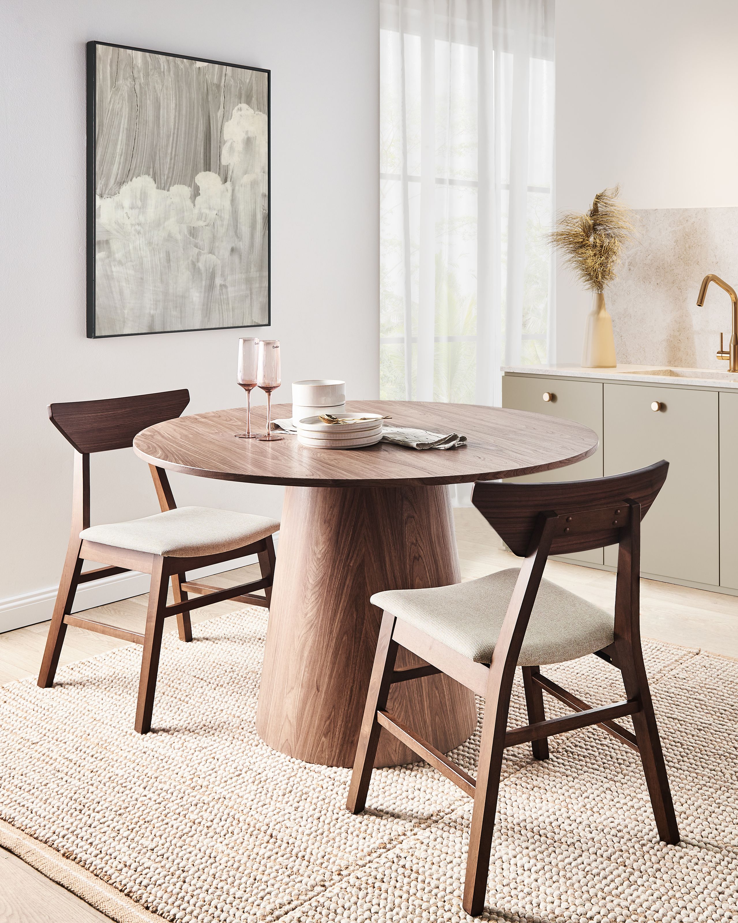 Scaun dining - Set of 2 dining chairs HOPKINS Wood Dark Brown