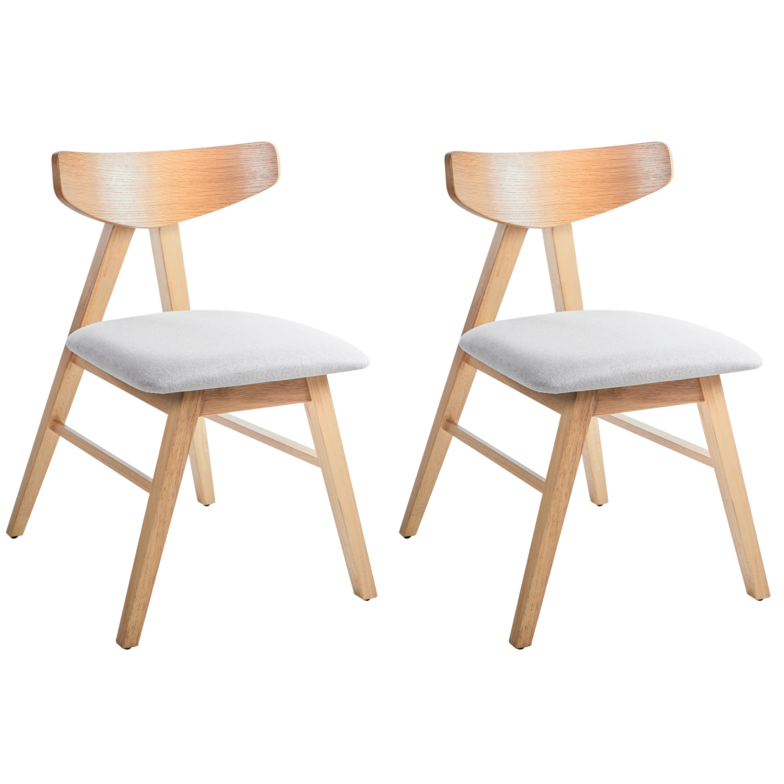 Set de 2 scaune dining LACOTA Lemn Maro deschis/Gri [2]