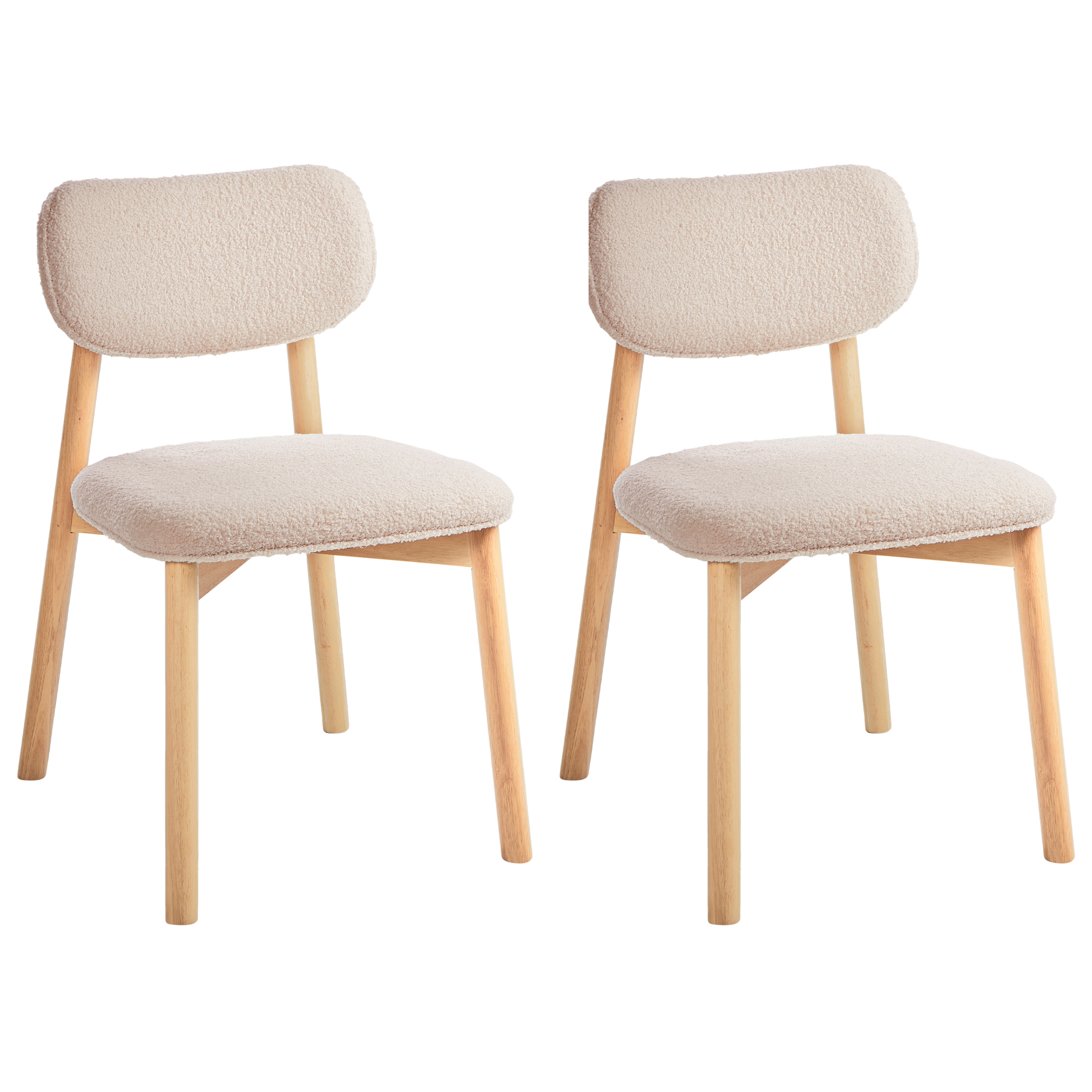 Set de 2 scaune dining MILLS Boucle Maro deschis/Bej [4]