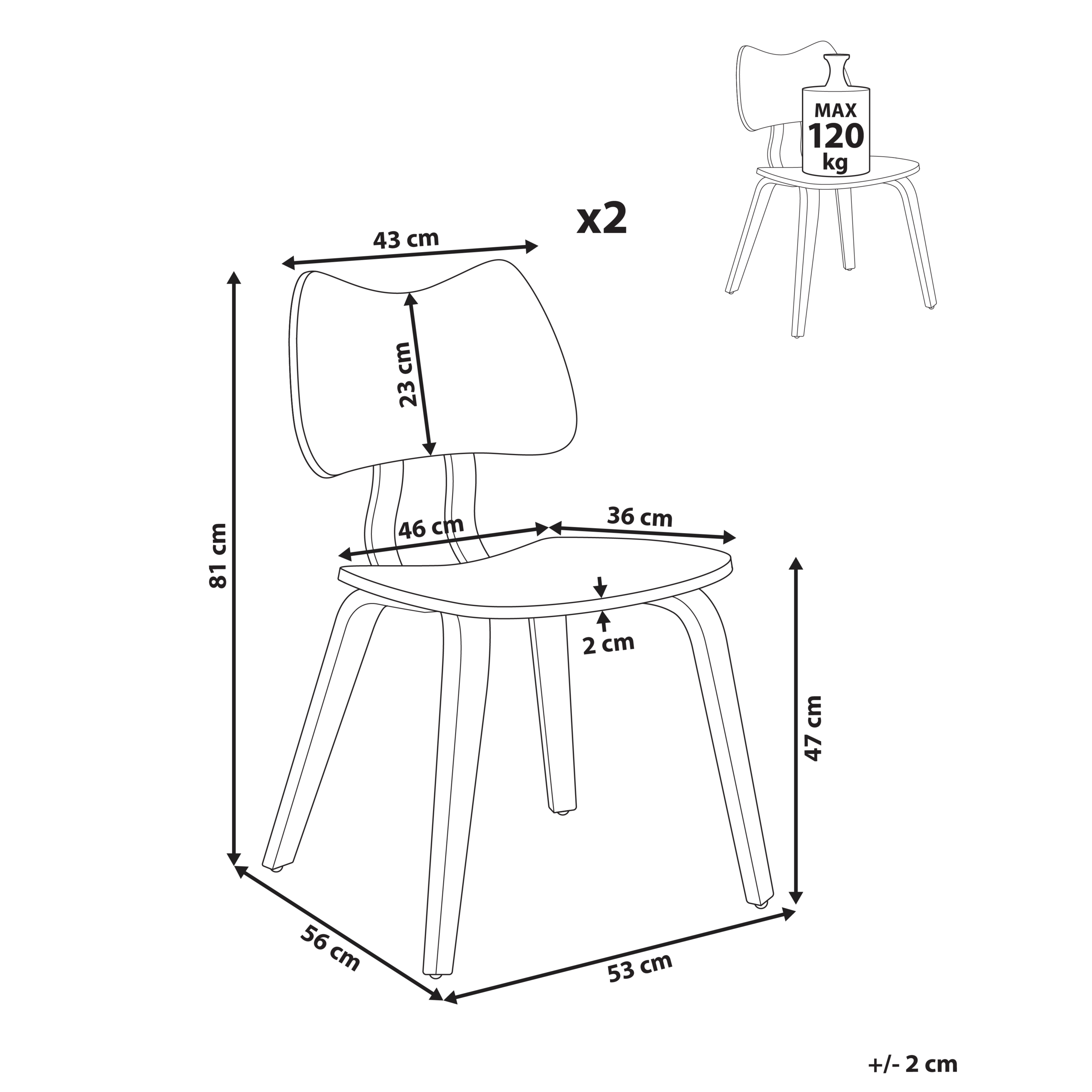 Set of 2 DIANA Dining Stools Wood Dark Brown [3]