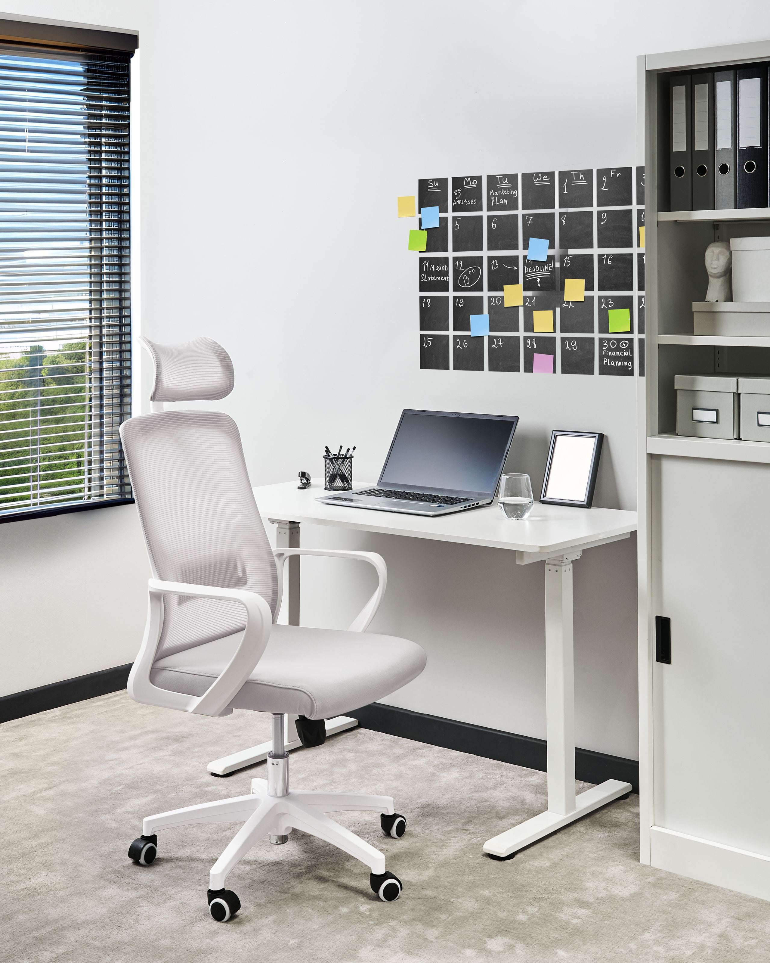 Scaun de birou - Ergonomic Chair MONARCH Light Grey