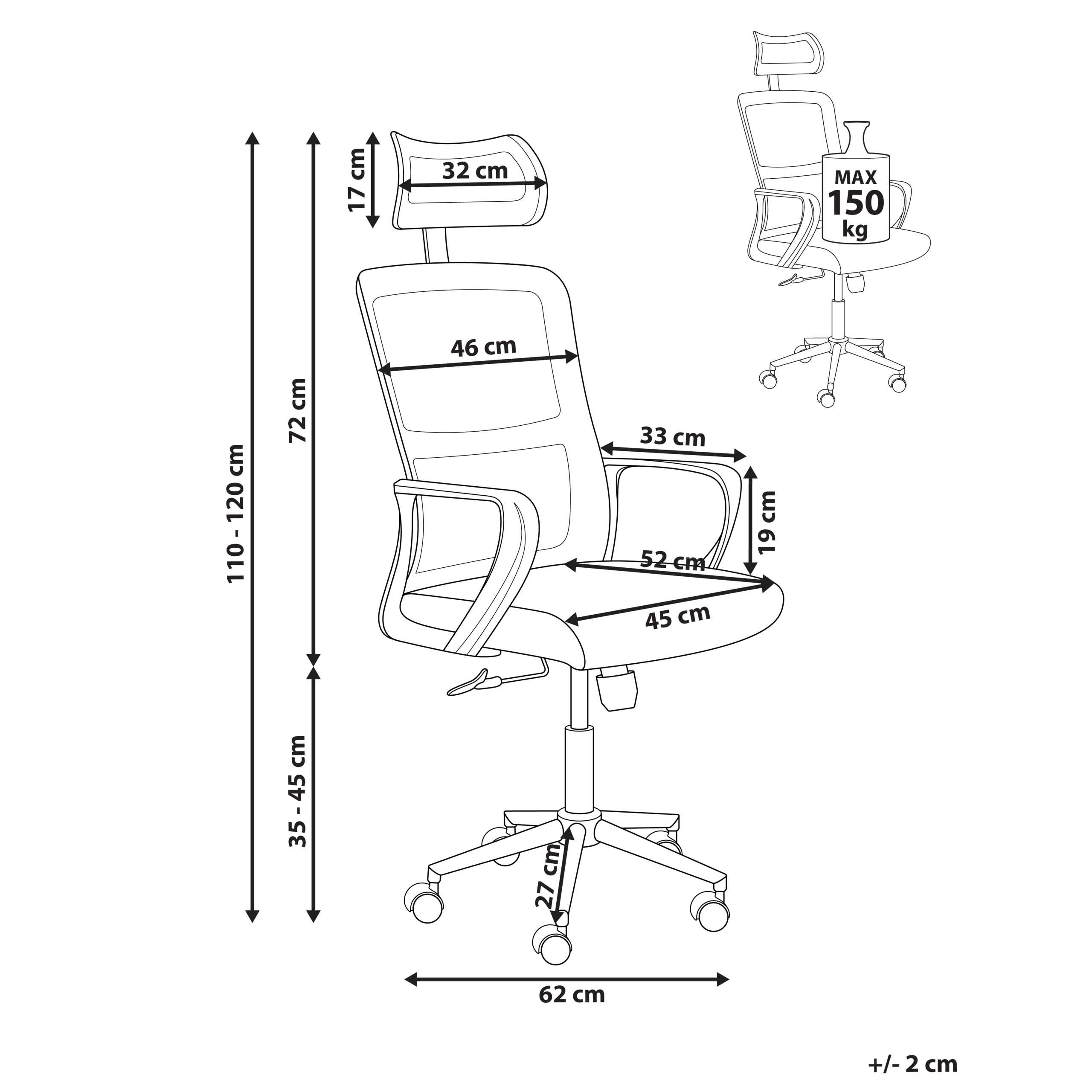Scaun ergonomic MONARCH  Gri deschis [3]