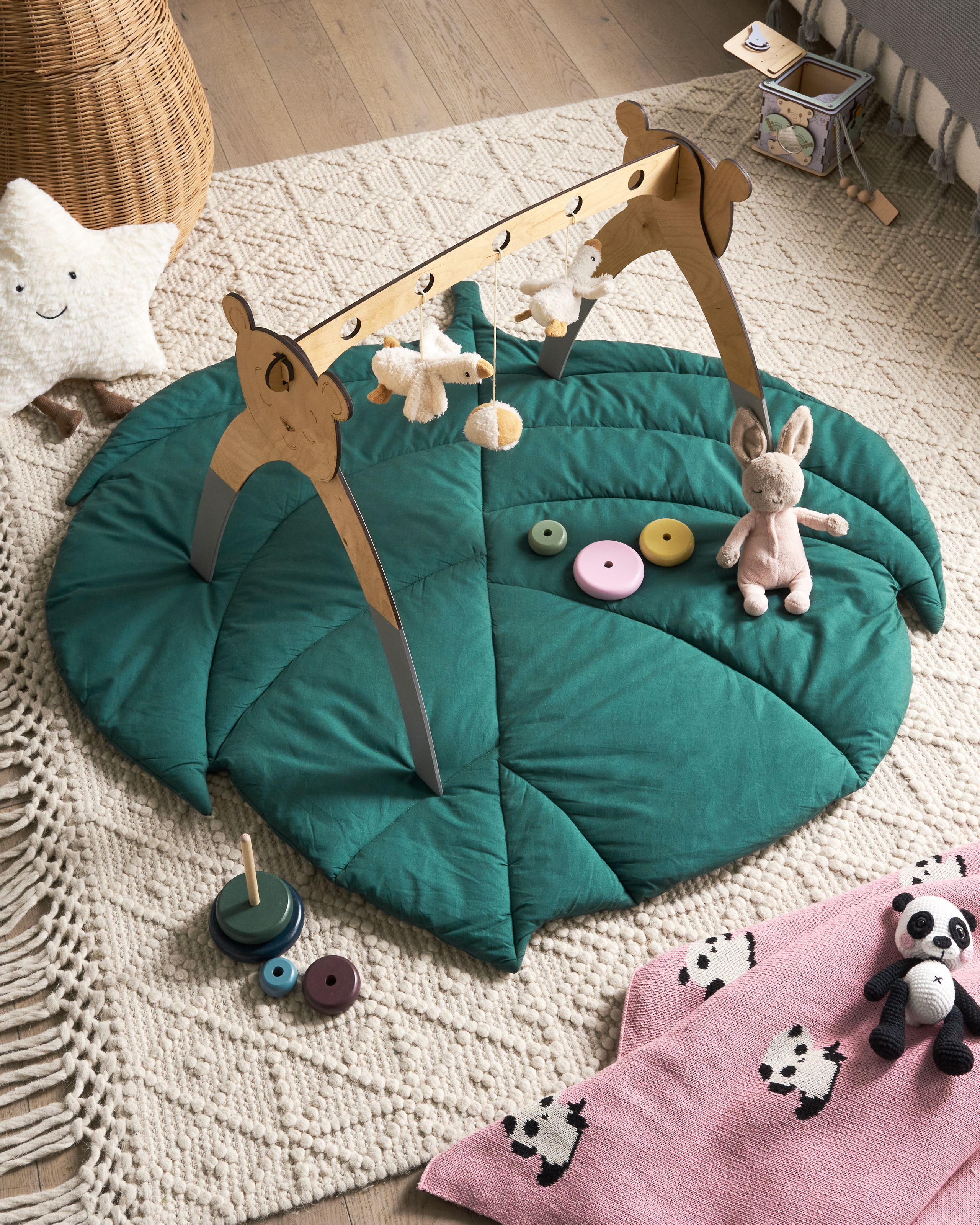 Covoraș de joacă pentru copii - Covoraș de joacă pentru copii OLIMP 110 x 110 cm Bumbac Verde