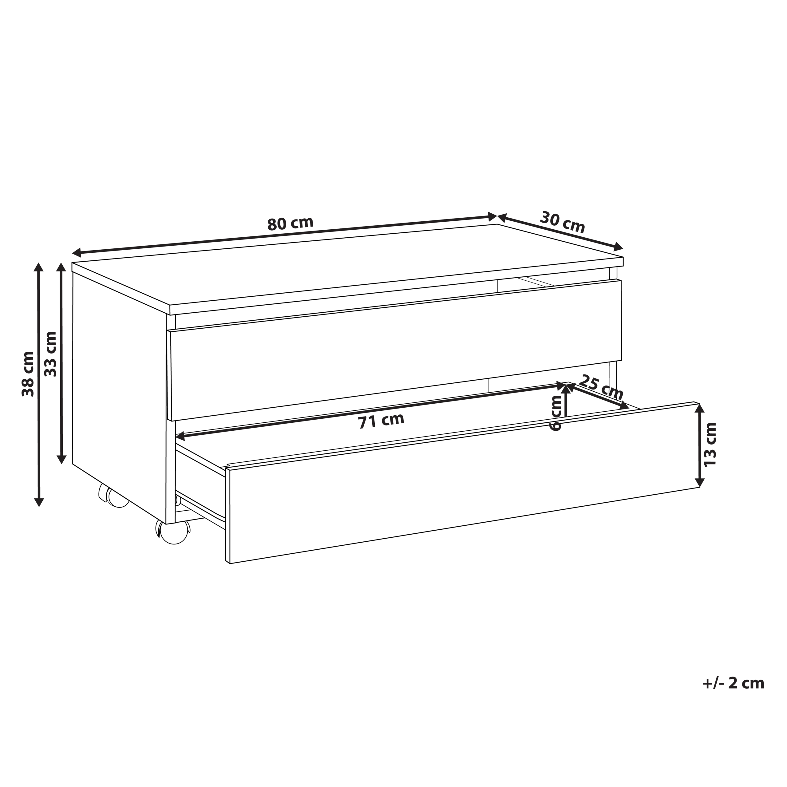 TERESINA bathroom cabinet with wheels 80 cm Marble white [3]