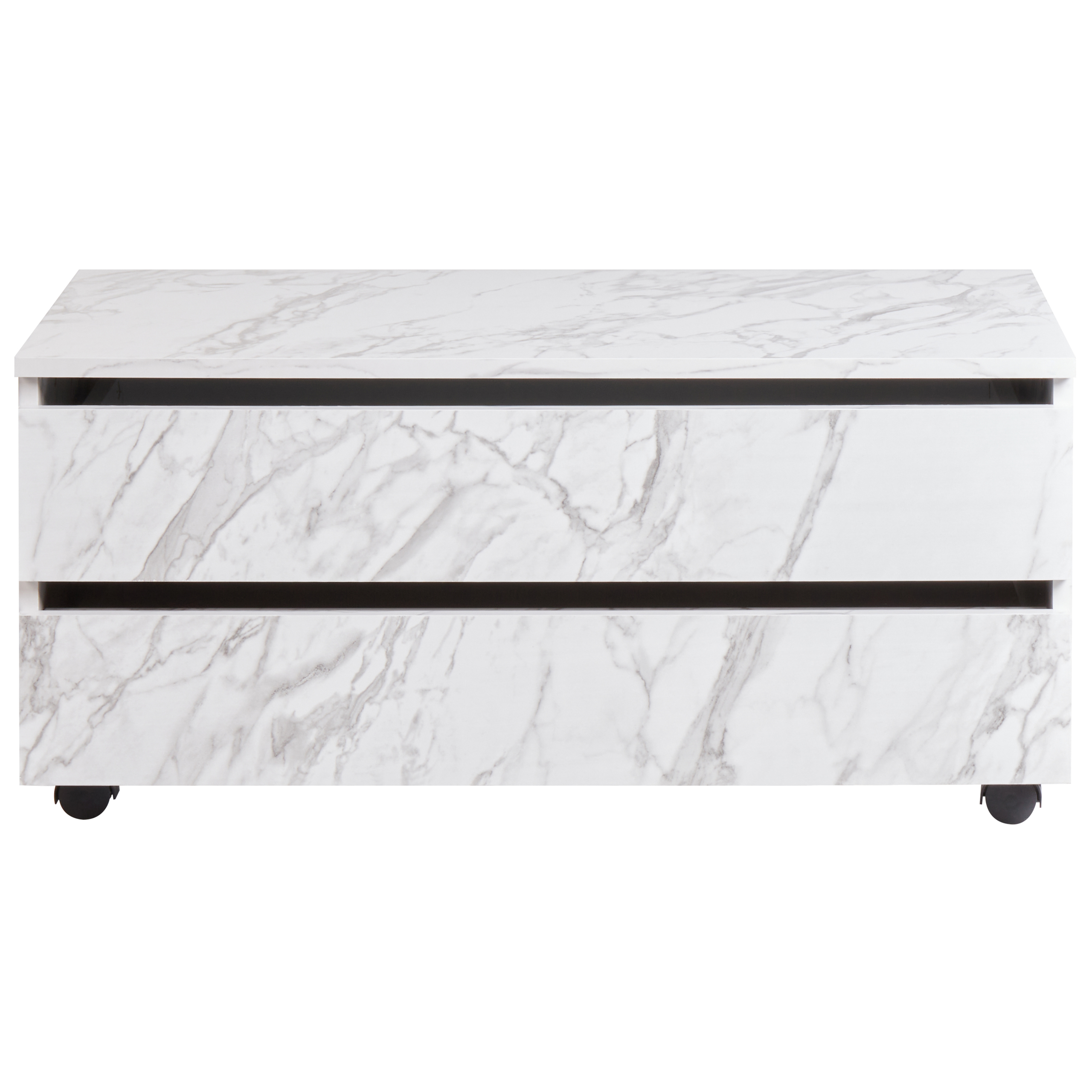 TERESINA bathroom cabinet with wheels 80 cm Marble white [5]