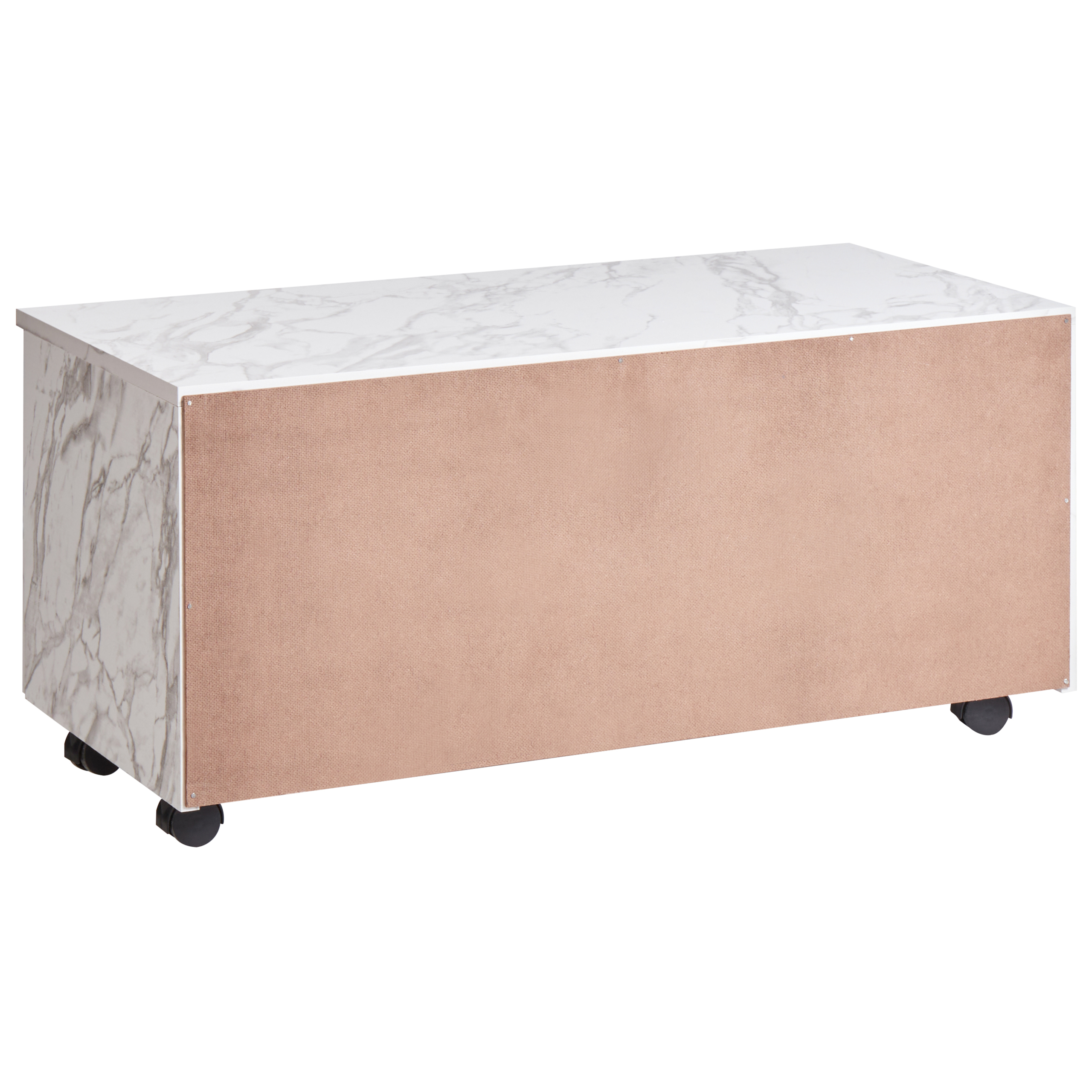 TERESINA bathroom cabinet with wheels 80 cm Marble white [6]