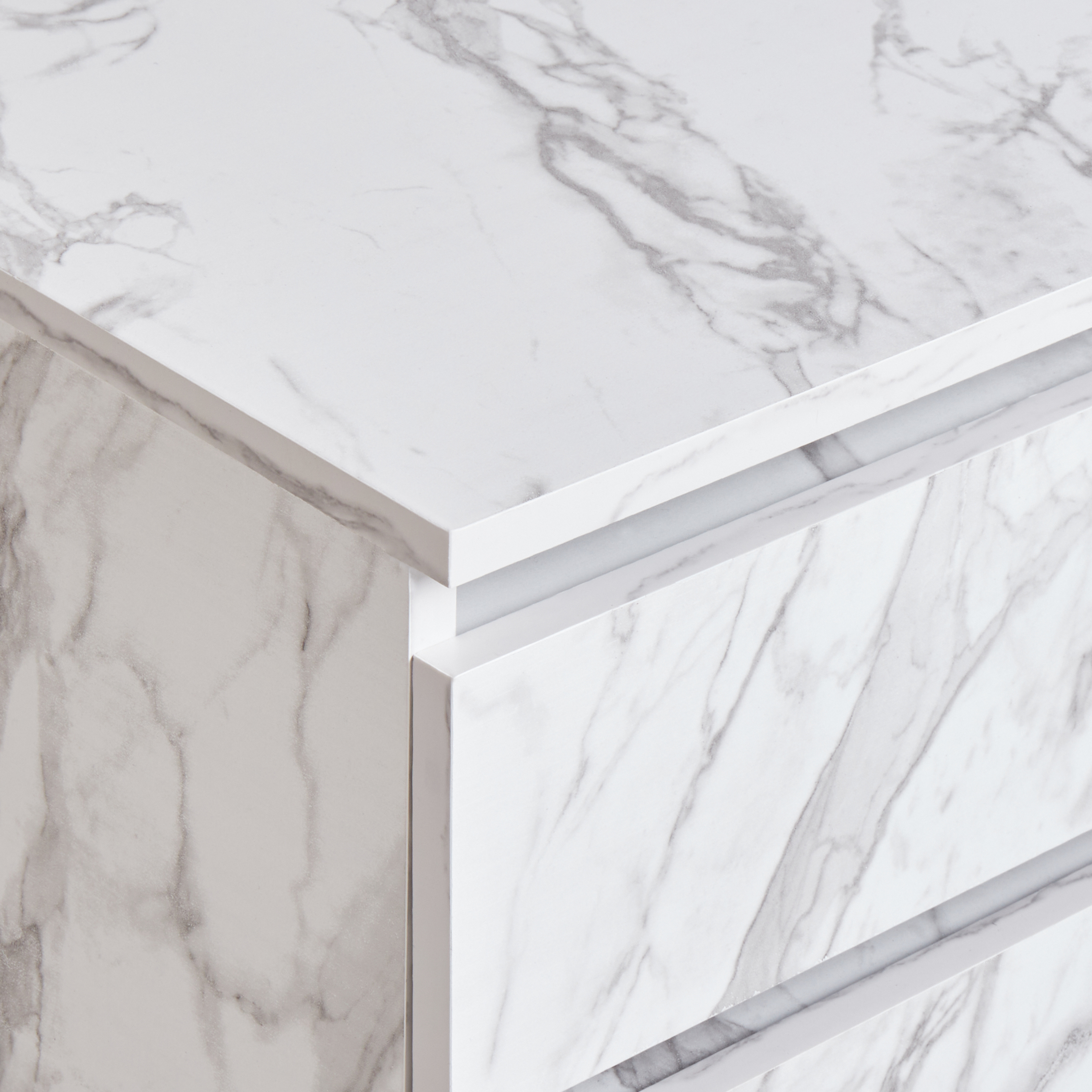 TERESINA bathroom cabinet with wheels 80 cm Marble white [7]