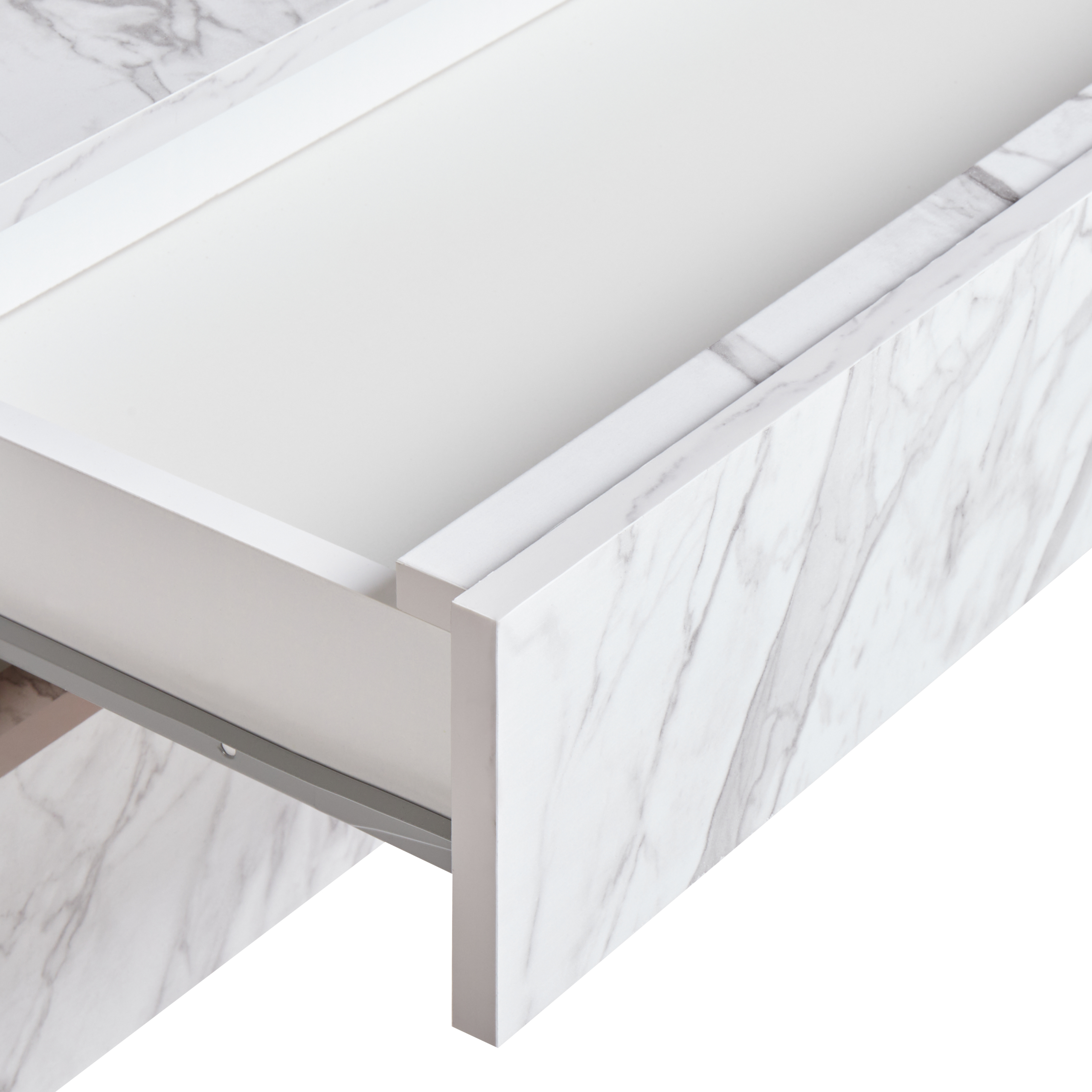 TERESINA bathroom cabinet with wheels 80 cm Marble white [8]