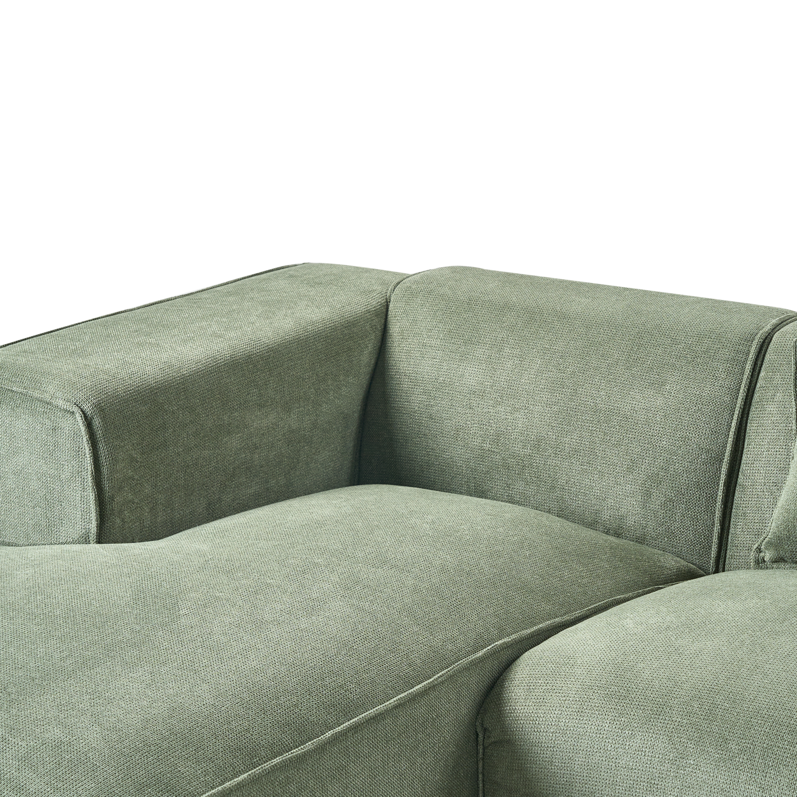 3-Seater Corner Sofa DOLVA Chenille Dark Green Right [8]