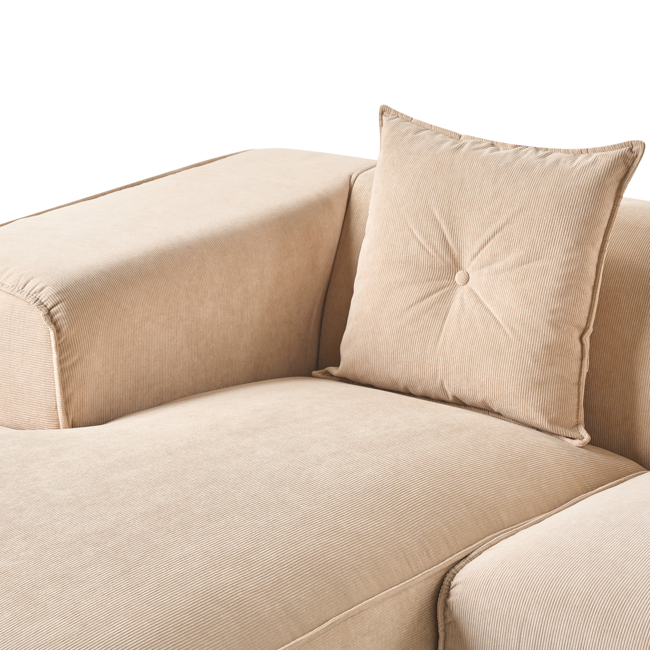 DOLVA 3-seater corner sofa Beige velvet Right [8]