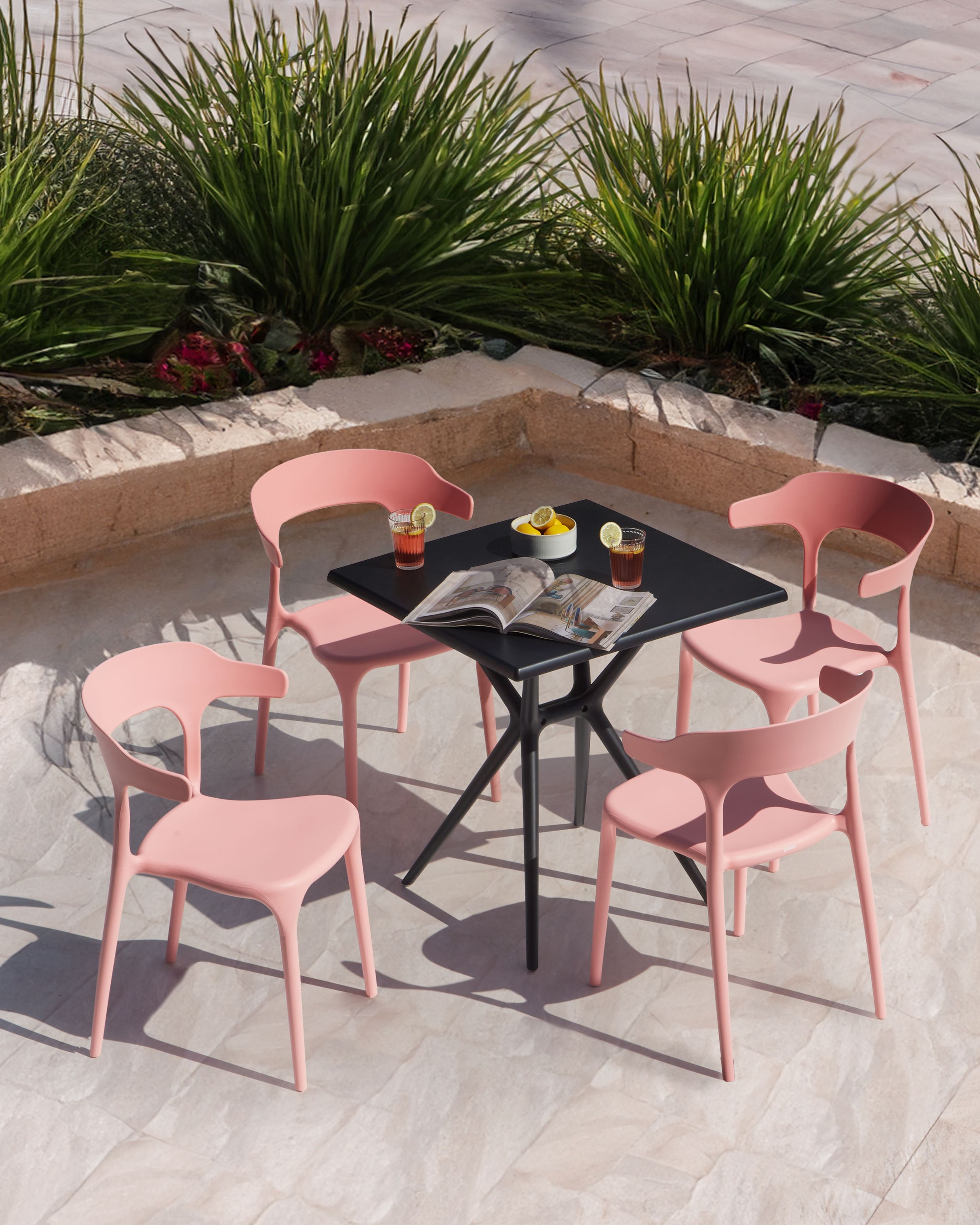 Set of 4 garden chairs GUBBIO Pink [1]