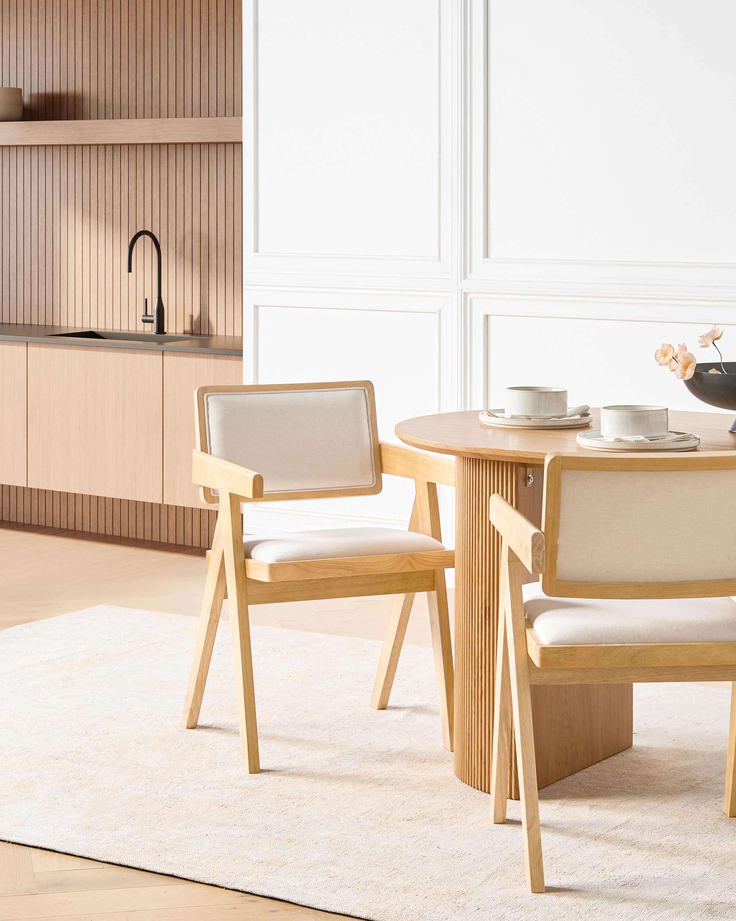 Scaune - Set de 2 scaune dining CARMODY Lemn Maro deschis