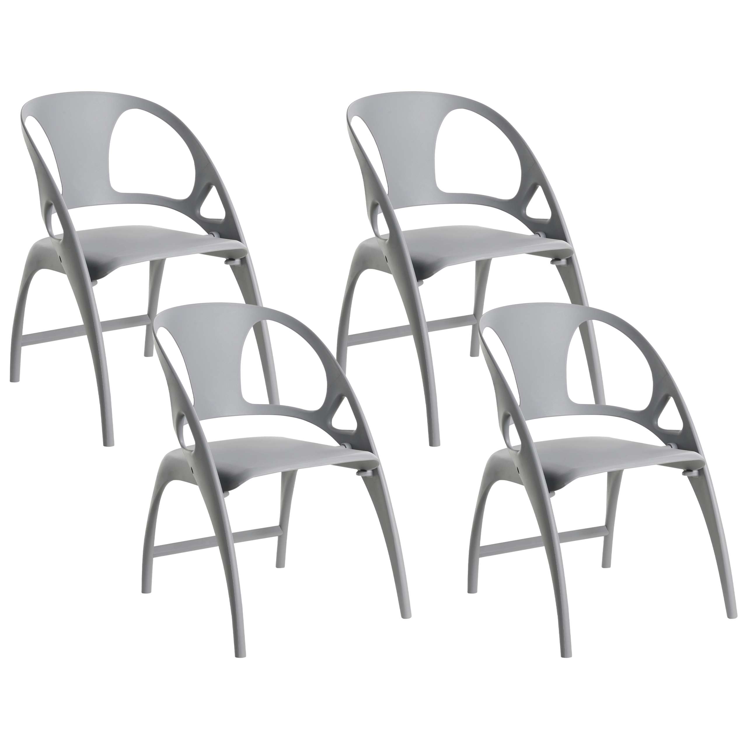 Set de 4 scaune de grădină Pliabil NEMI Gri [2]