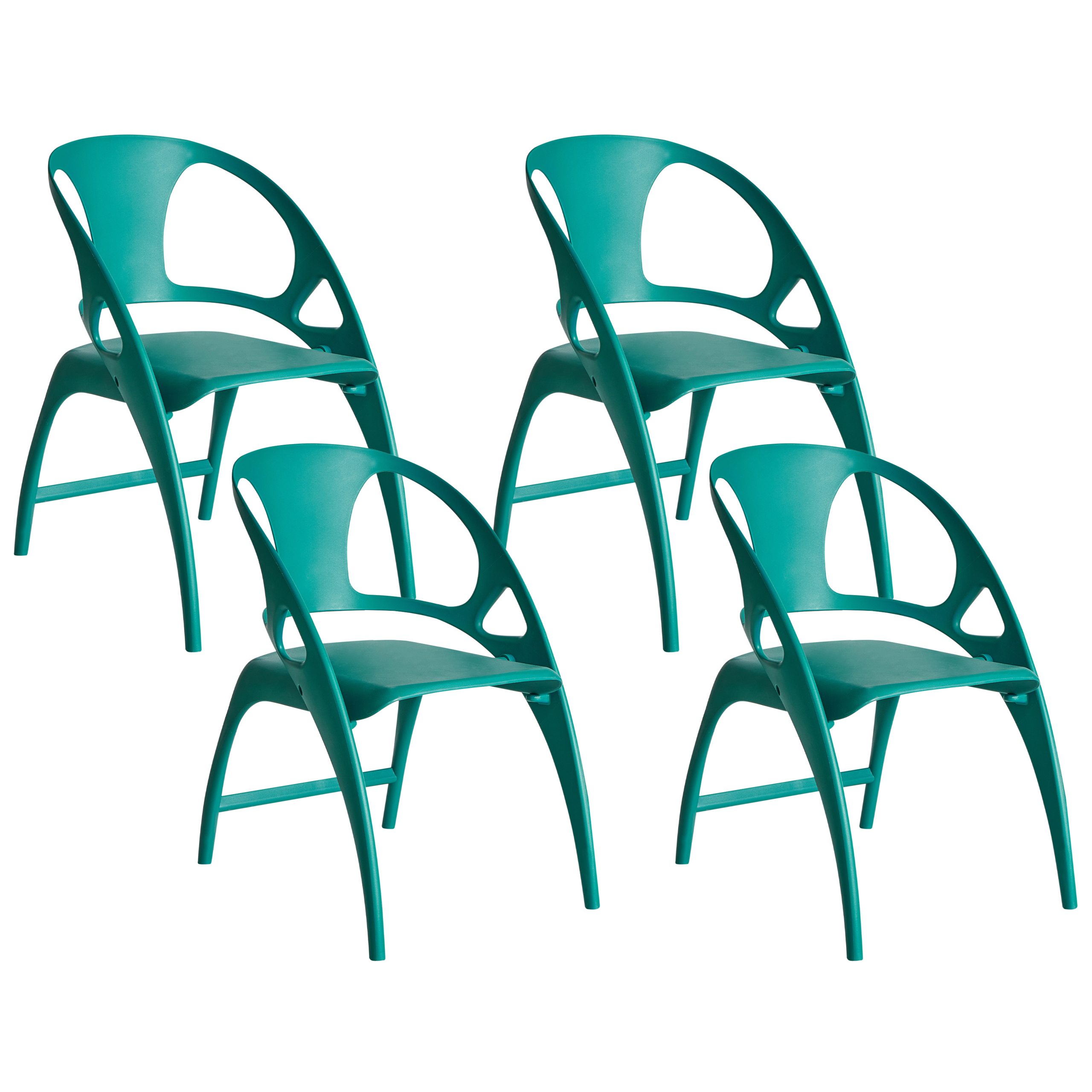 Set de 4 scaune de grădină Pliabil NEMI Albastru verzui [2]