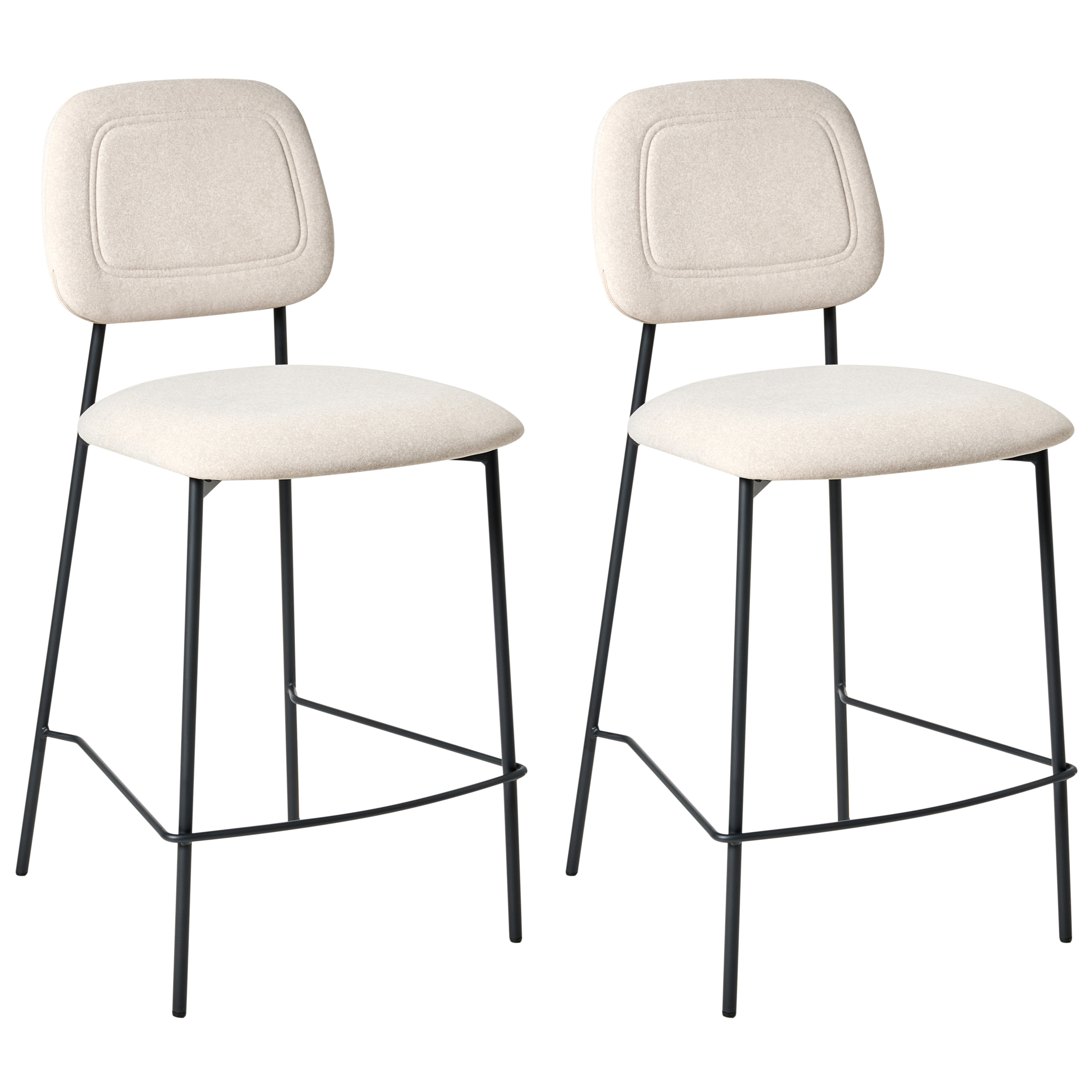 Set of 2 bar stools DUETTE Velvet Light Beige [2]
