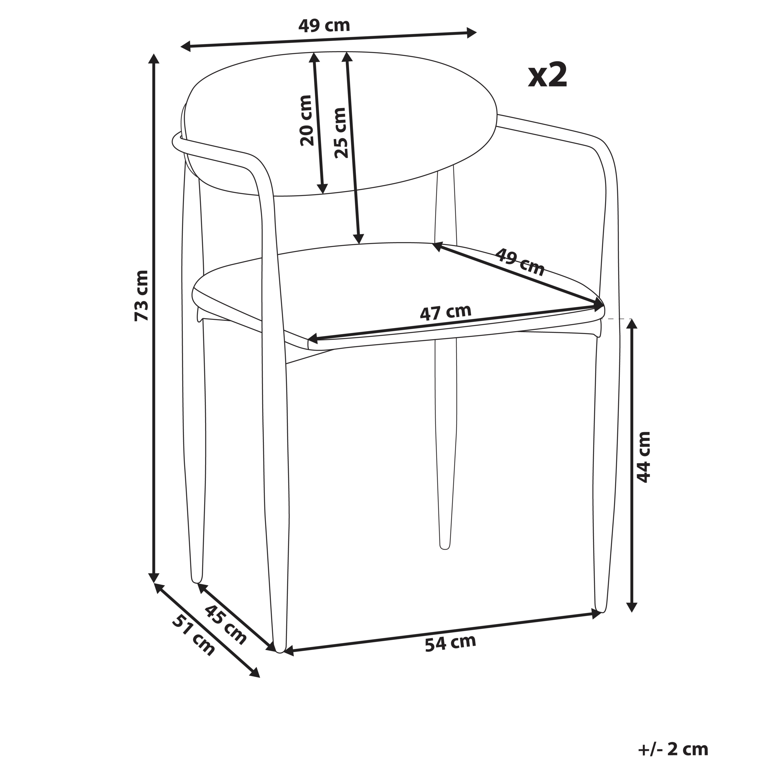 Set de 2 scaune dining TANEVIK  Alb-murdar [3]