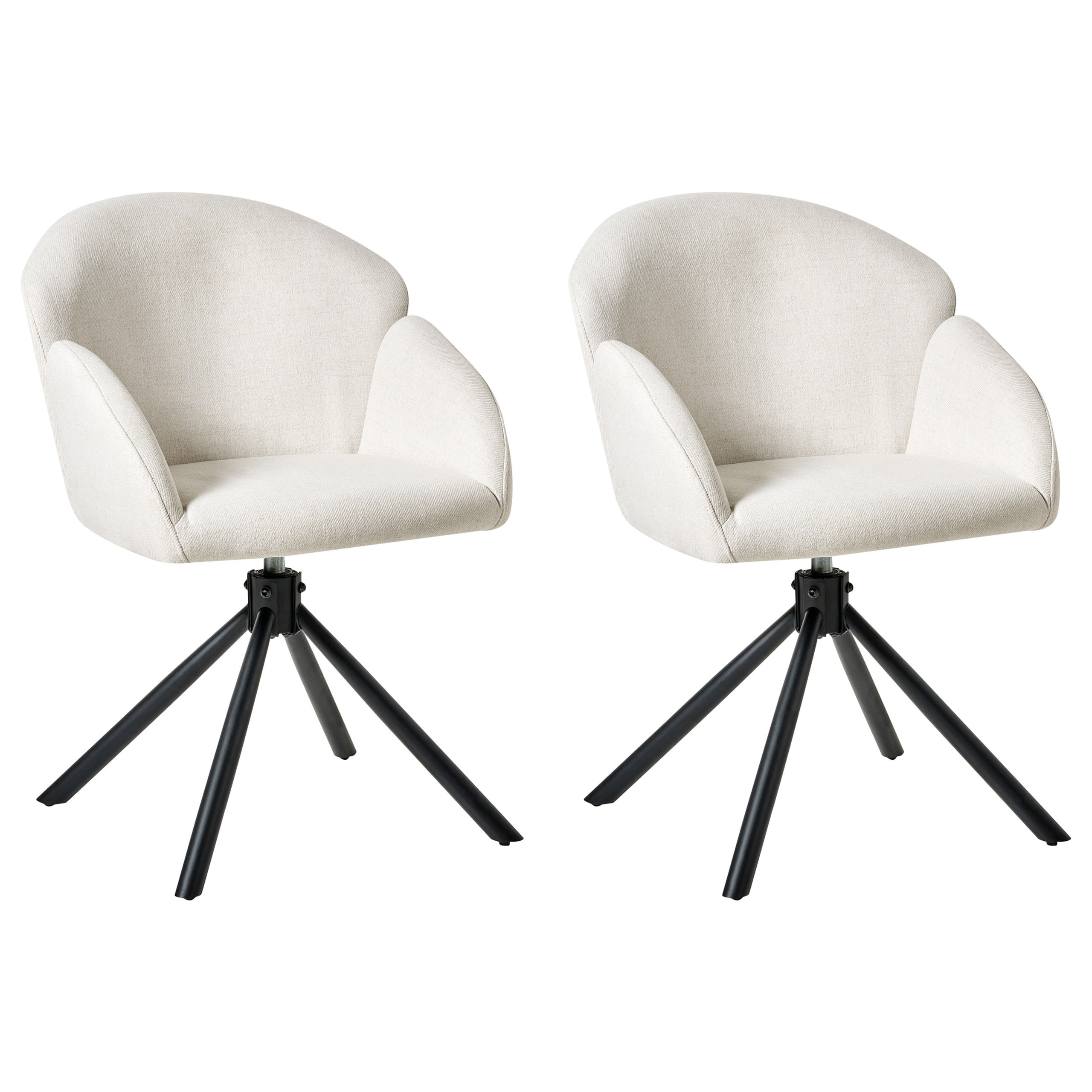 Set de 2 scaune dining Pivotant MAYBEE  Alb-murdar [2]