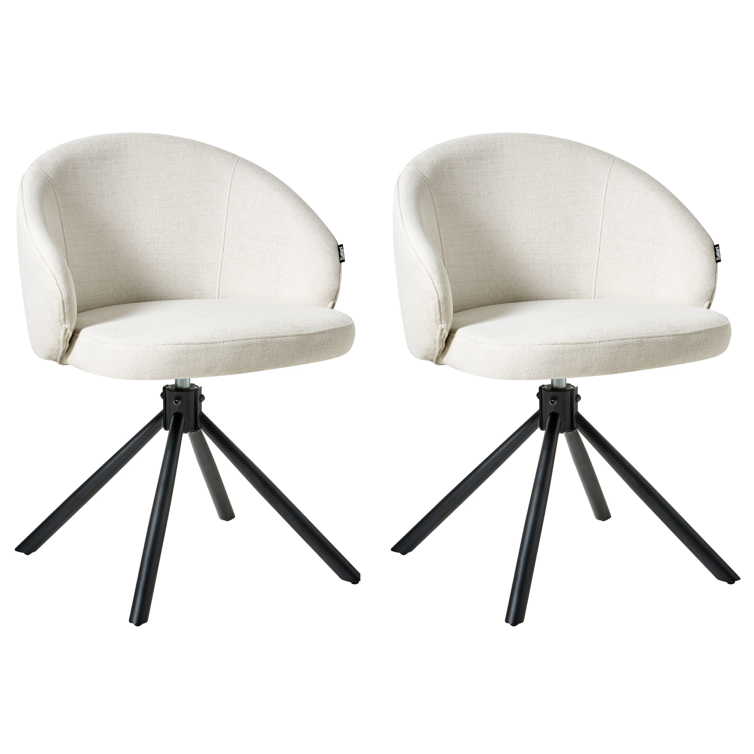Set of 2 OVALO Dining Chairs Swivel Off-white [2]