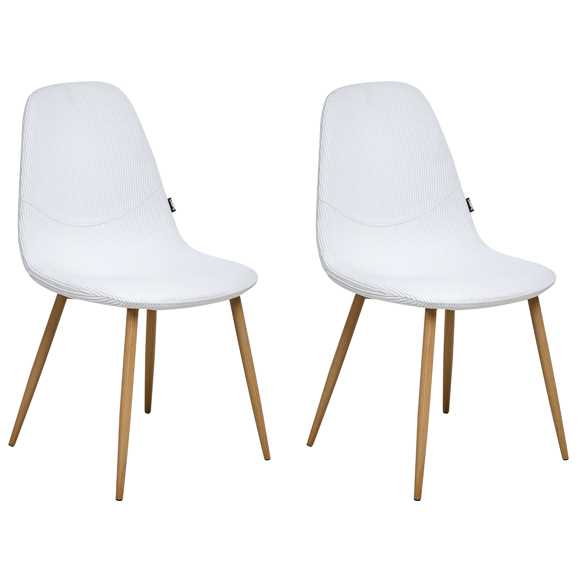 Set of 2 dining chairs HILDEN Velour White [4]